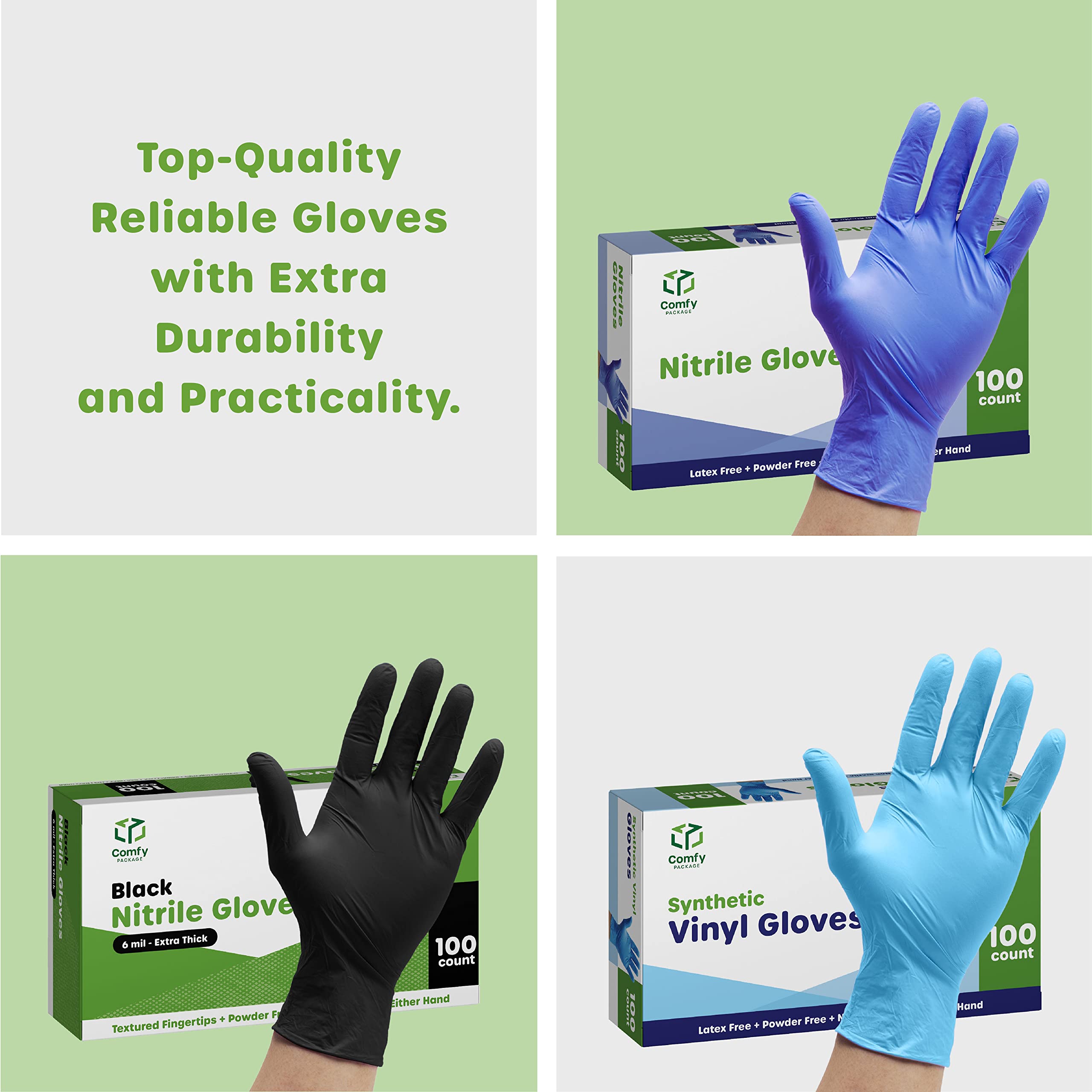 Premium Disposable Vinyl Gloves - Powder Free, Latex Free, Clear Food Grade Gloves for Cooking, Cleaning & Food Handling - Ideal for Kitchen, Restaurant & Household Use