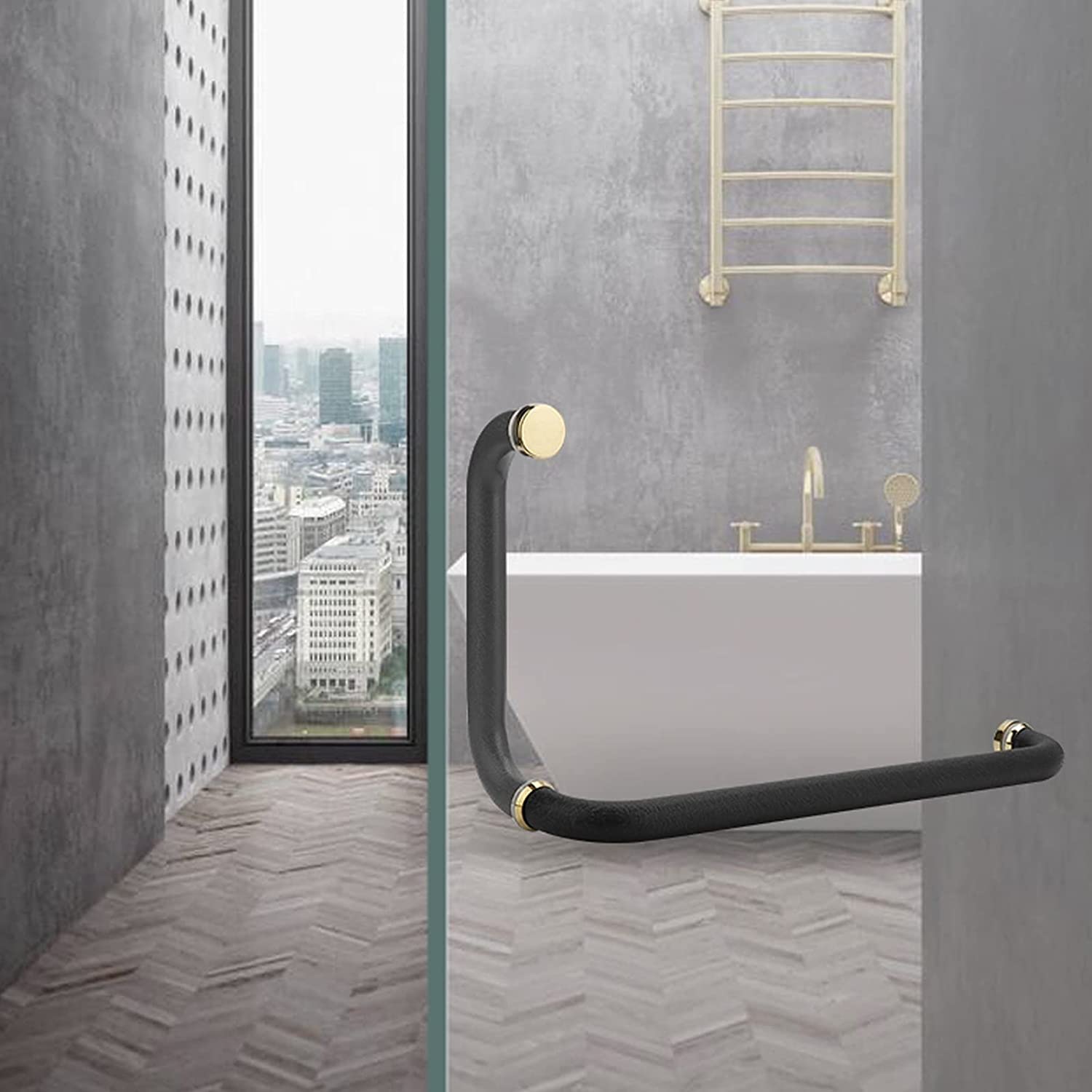 MIQXUAN Stainless Steel Bathroom Glass Door Handle - Push and Pull Bar Replacement for Shower Doors, Hotel & Home Use - Durable & Rustproof Hardware for Modern Bathrooms