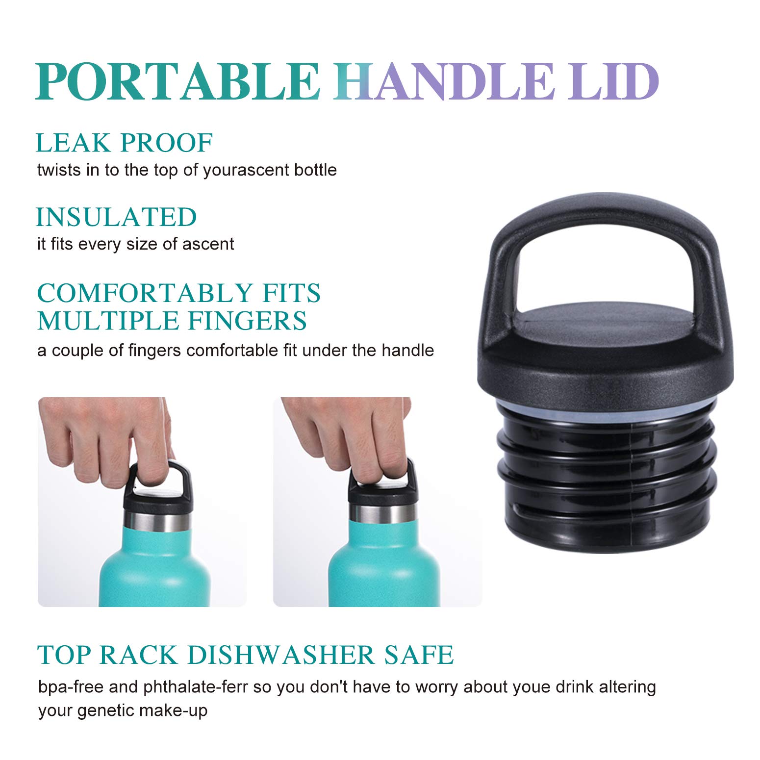 Premium Stainless Steel Vacuum Insulated Water Bottle - 24oz Double Wall Thermos with Leakproof Handle Lid | Hot & Cold Beverage Container for Hiking, Gym, Office & Outdoor Activities