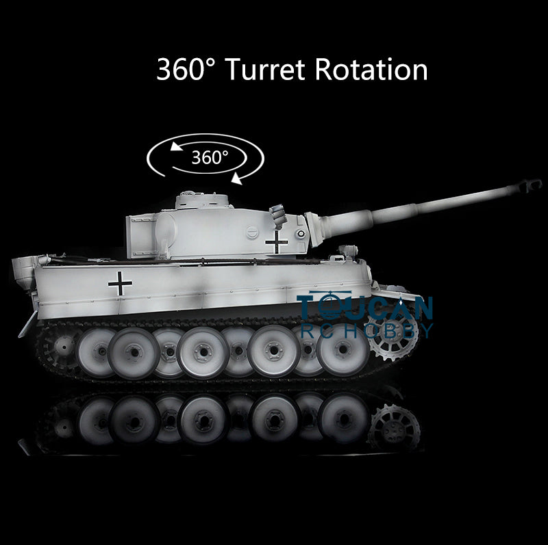 2.4GHz Henglong 1/16 Scale 7.0 Plastic German Tiger I RTR RC Tank Model 3818 with 360° Rotating Turret, Smoke Generator & Gearbox - No Barrel Recoil - Perfect for Military Enthusiasts, Collectors and RC Tank Battles