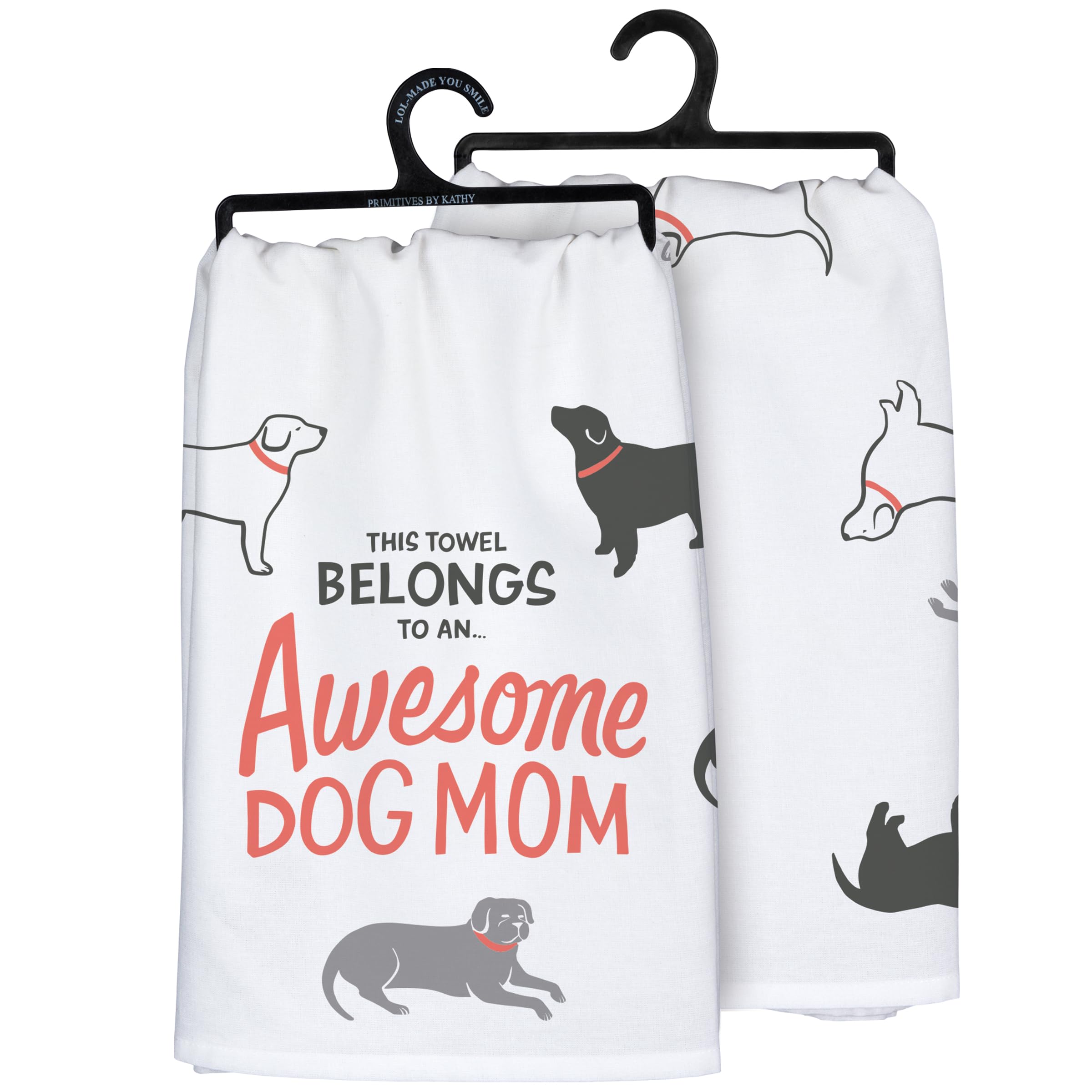 Primitives by Kathy Dog Mom Kitchen Towel - Funny Decorative Towel for Dog Lovers - Perfect for Kitchen, Gifts & Dog-Themed Home Decor