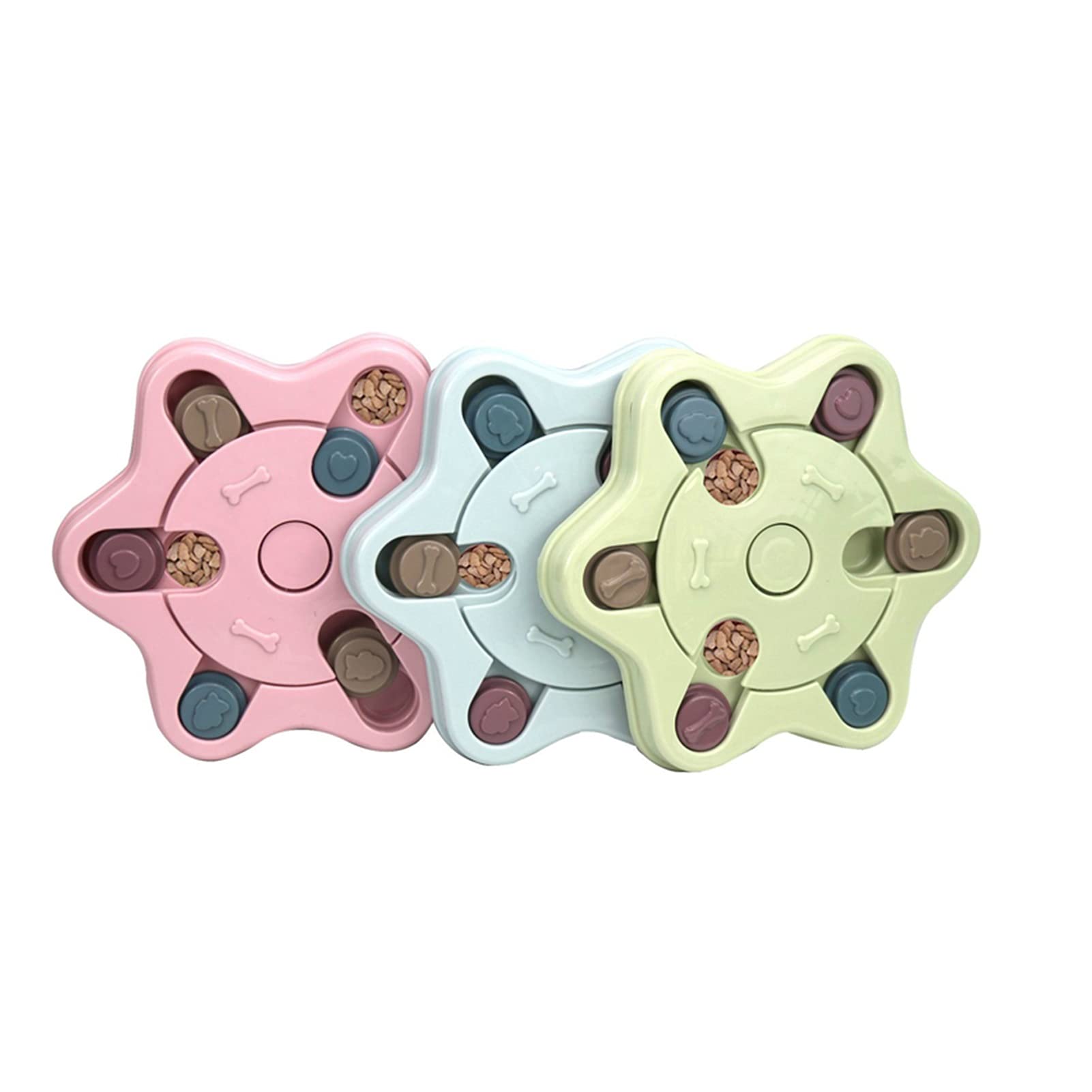 Interactive Dog Puzzle Toys - Slow Feeder & IQ Training Game for Puppies & Cats - Hexagonal Food Dispenser Bowl (Pink, 1pc) - Perfect for Mealtime Enrichment & Pet Training