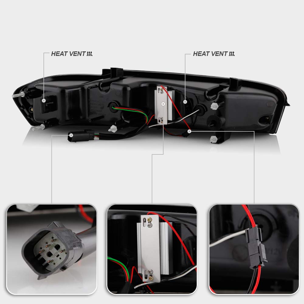 ACANII Full LED Tail Lights with Sequential Turn Signals for 2016-2018 Chevy Camaro - Chrome Replacement Lamps for Factory Incandescent Models | Upgrade Your Ride for Night Driving & Car Shows