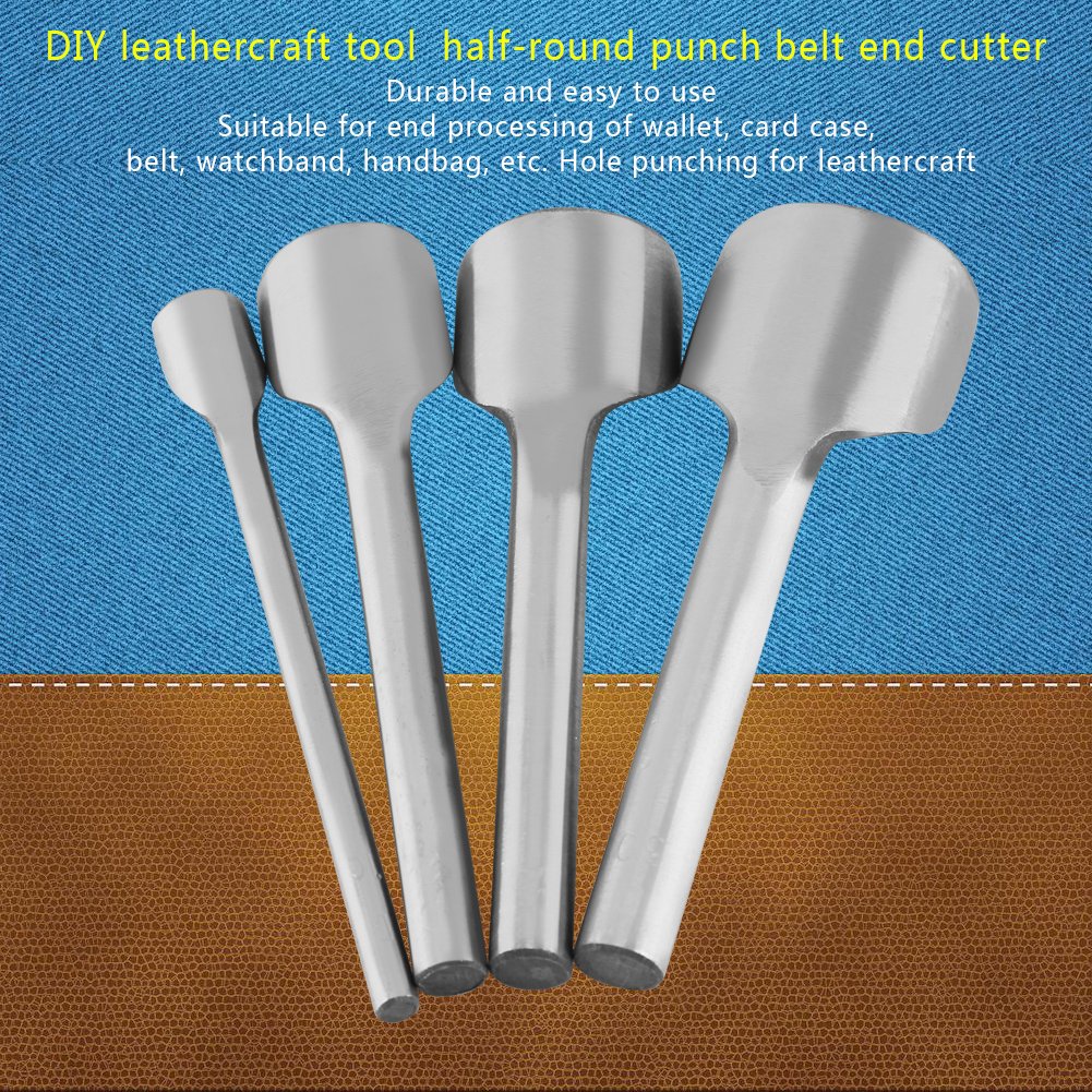 10mm Leather Craft Punch Set - Half Circle & Half Round Hole Punch Cutter for DIY Belts, Wallets & Straps | Professional Leatherworking Tools for Sewing & Crafting Projects