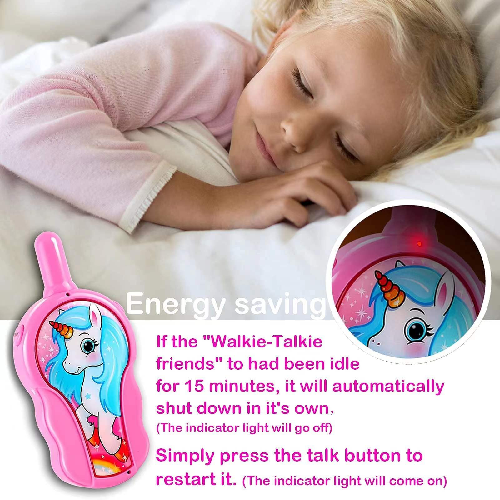 Kids Walkie Talkies - Long Range 2-Way Radios for Boys & Girls Ages 4-8 | Pink Mermaid Themed Toy for Indoor & Outdoor Play | Perfect Christmas, Birthday & Easter Gift (2 Pack) - Great for Backyard Adventures, Camping & Family Game Nights