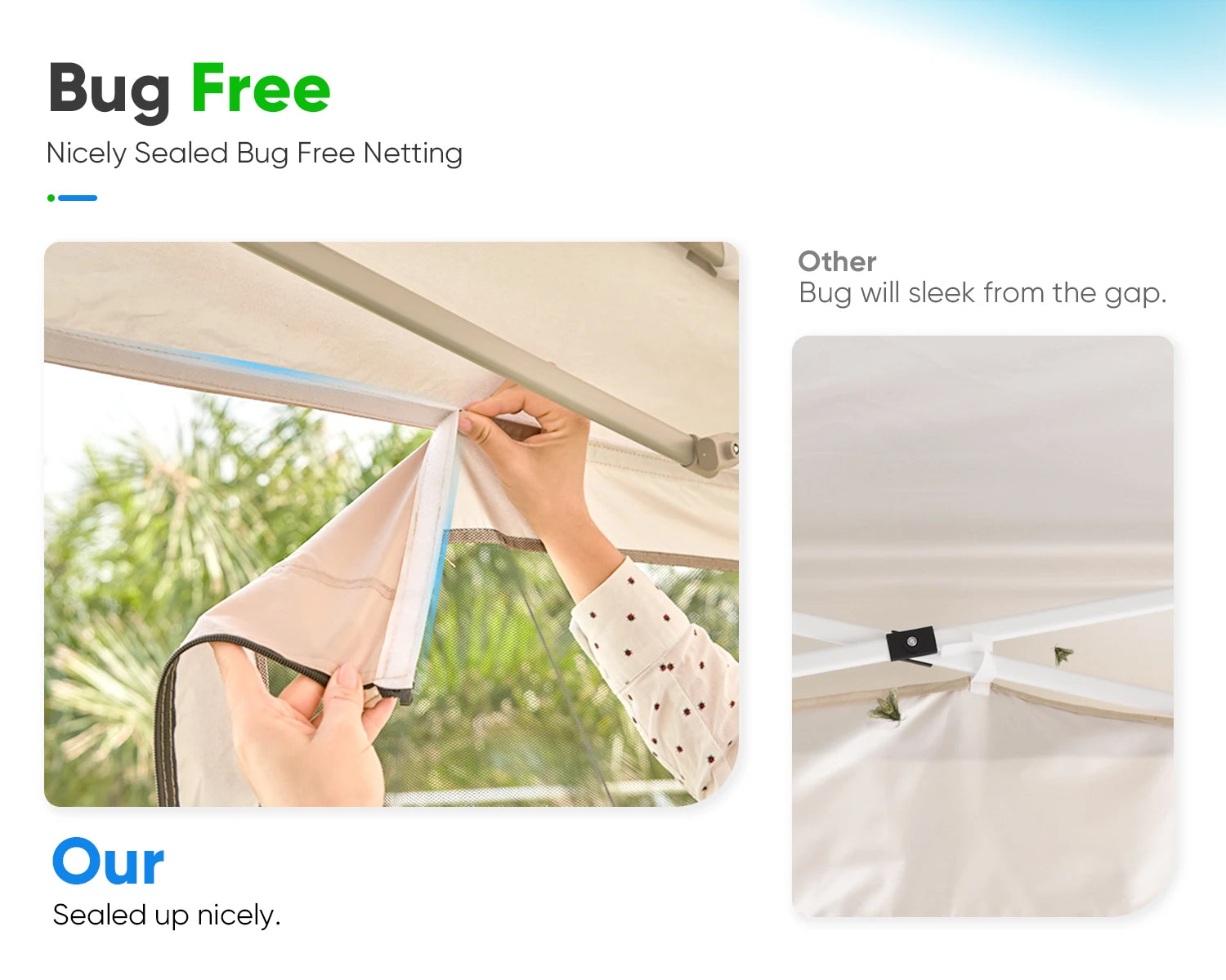 10' x 10' Pop Up Canopy Tent with Removable Sidewalls & Netting - Perfect for Outdoor Events, Camping, Beach Parties, and Backyard Gatherings