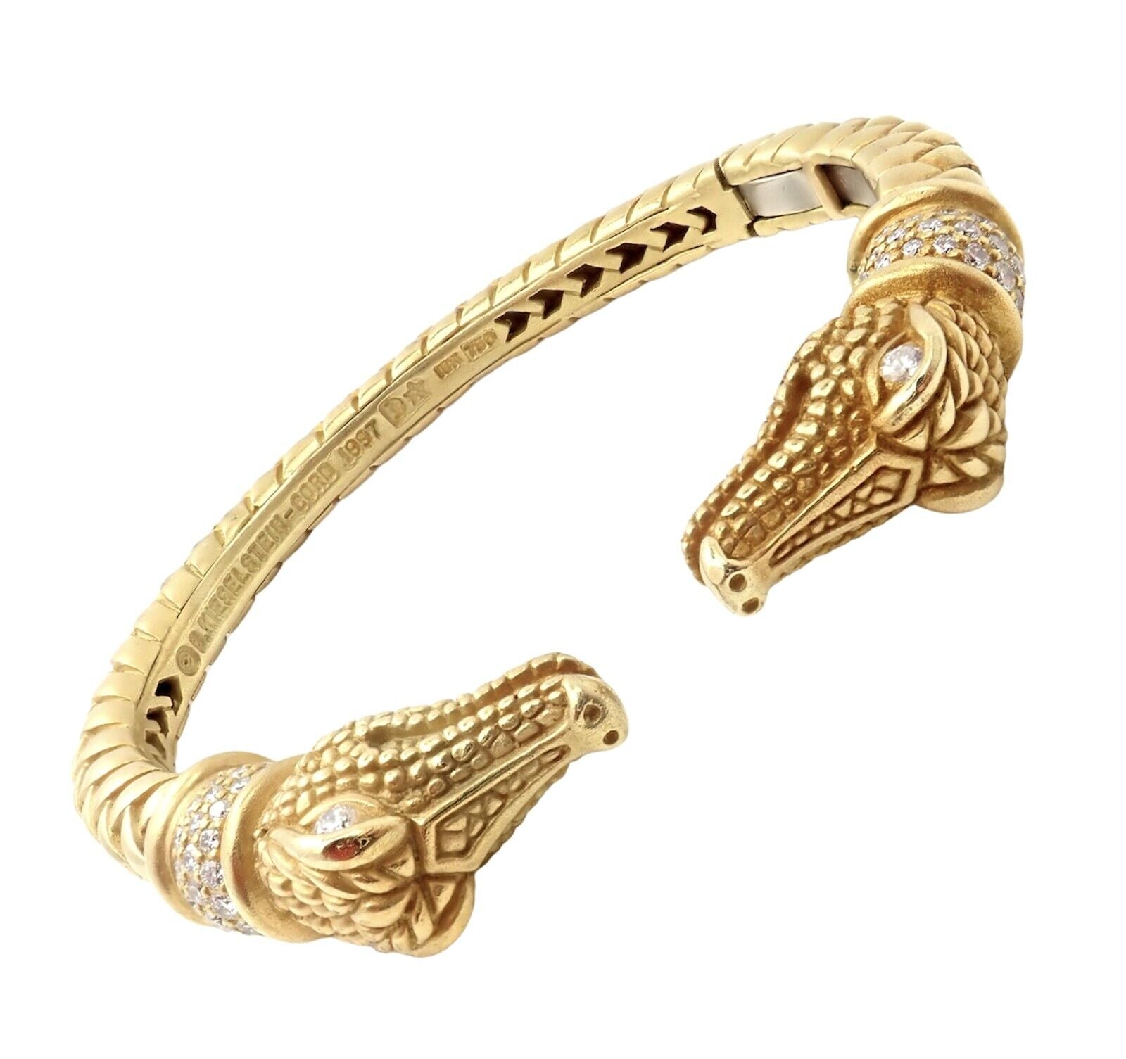 Authentic Kieselstein Cord 18k Yellow Gold Diamond Alligator Head Bracelet - Luxury Jewelry for Women, Perfect Gift for Anniversary & Special Occasions