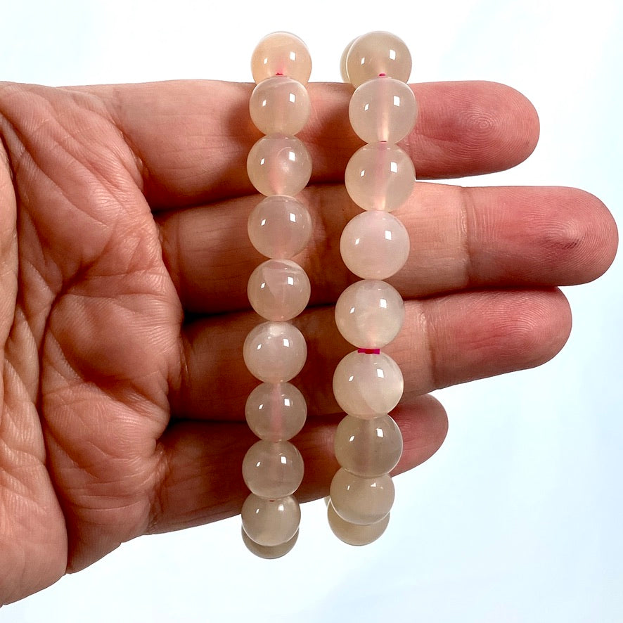 Pink Moonstone Bracelet for Women - Healing Crystal Jewelry for Meditation, Yoga & Positive Energy