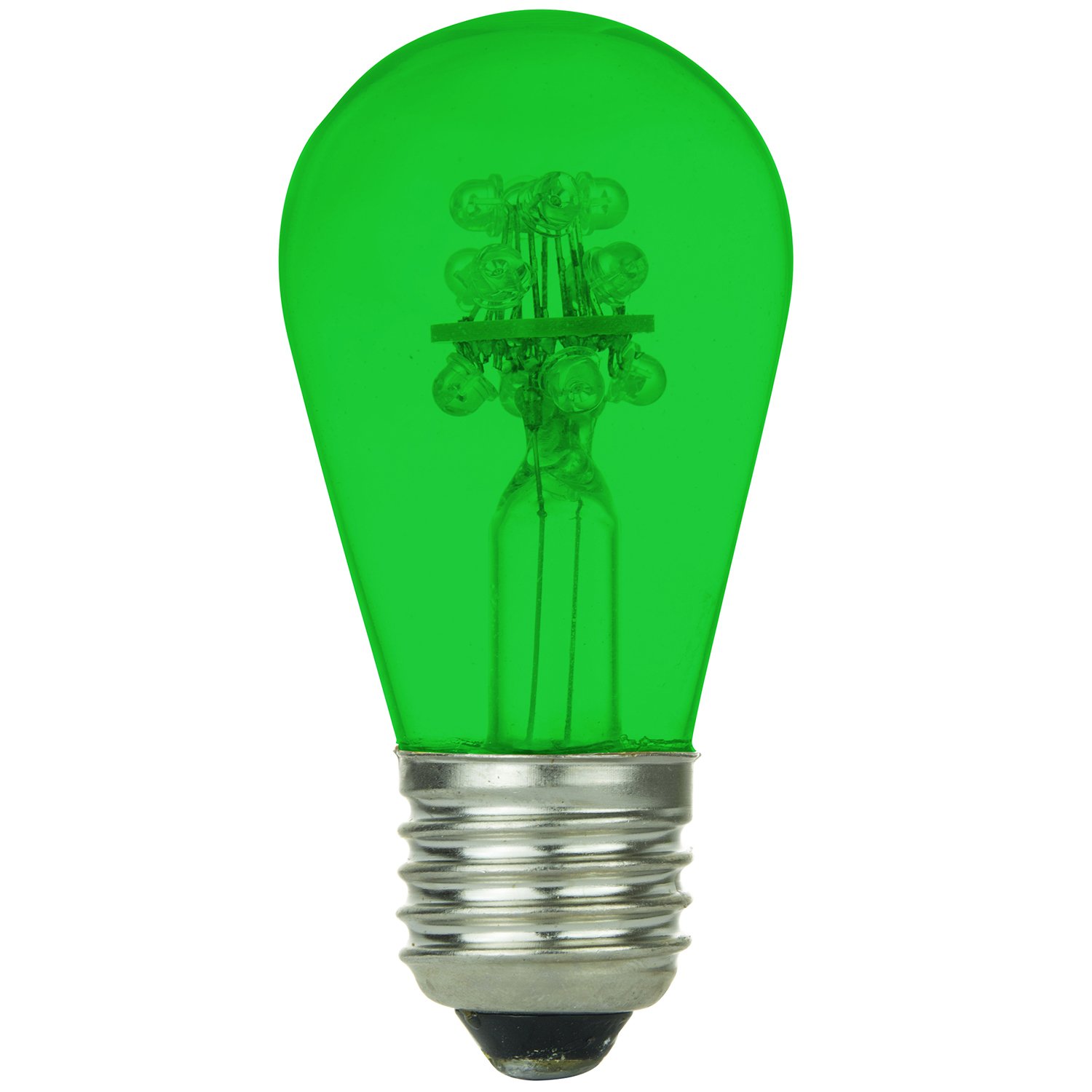 Sunlite 80315-SU Green LED S14 Bulb - 120V 0.8W Medium Base Replacement Lamp for Decorative Lighting, Holiday Displays & Accent Lighting