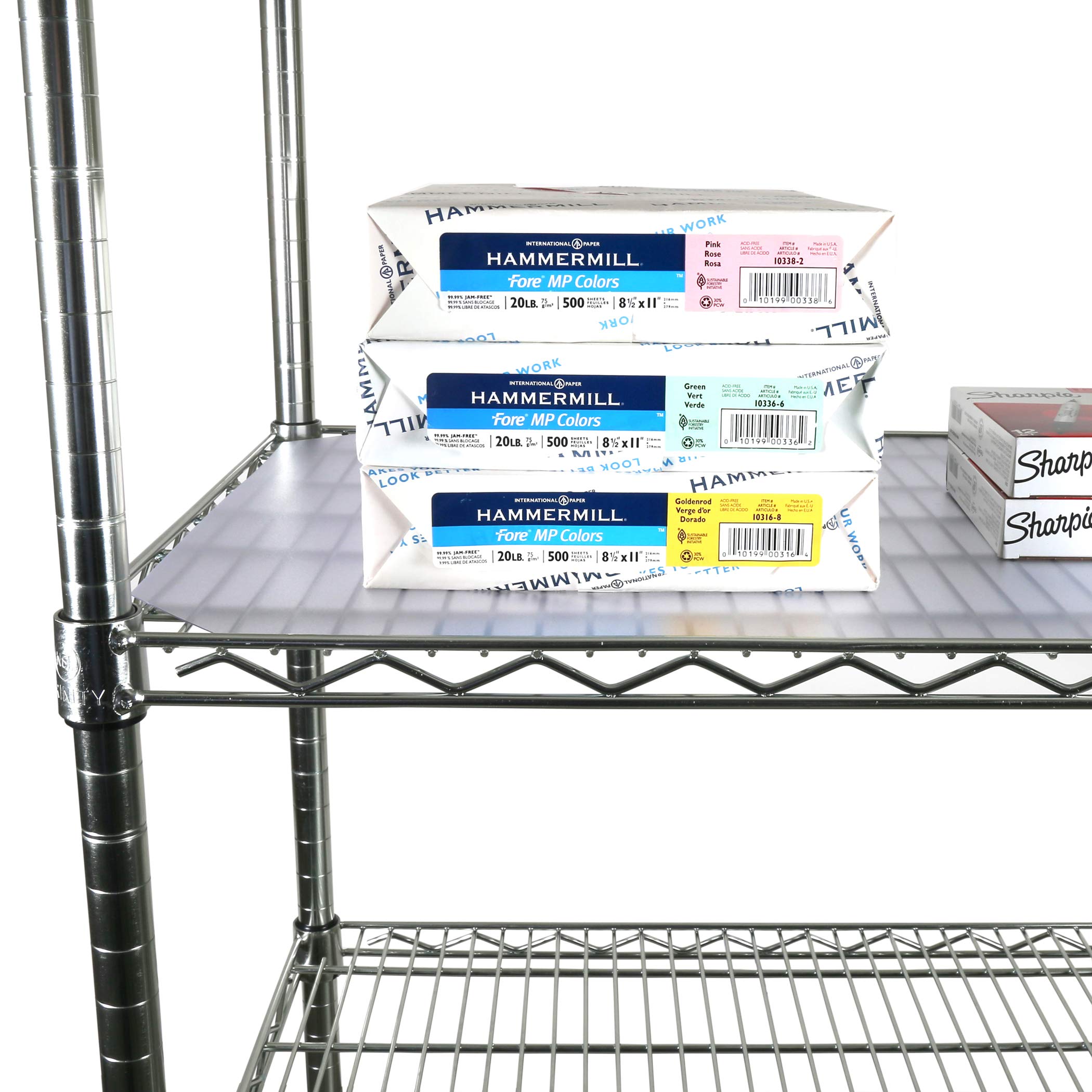 Non-Slip PVC Shelf Liners for Wire Shelving - 4 Pack Clear Kitchen Cabinet Organizer - Fits 60