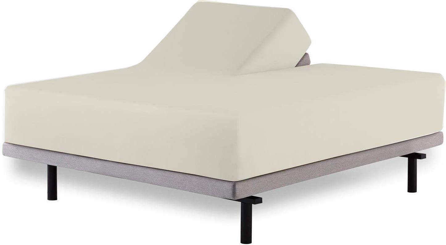 Premium 100% Egyptian Cotton Split King Sheet Set - 4 Piece Adjustable Bed Sheets for Sleep Number & Split Top King Beds, Fits Up to 19