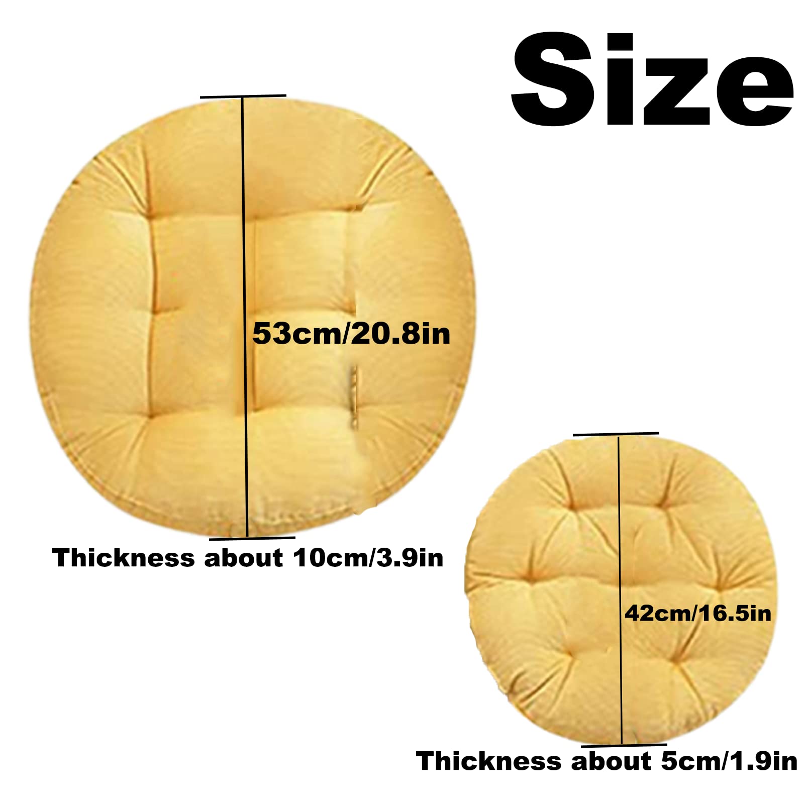 Round Floor Cushions Set of 2 - 17 Inch Outdoor Seat Pillows for Patio, Garden, Balcony, Yoga, Living Room & Office - Waterproof Blue Floor Cushion Pad - Perfect for Picnics, Camping, and Indoor Lounging