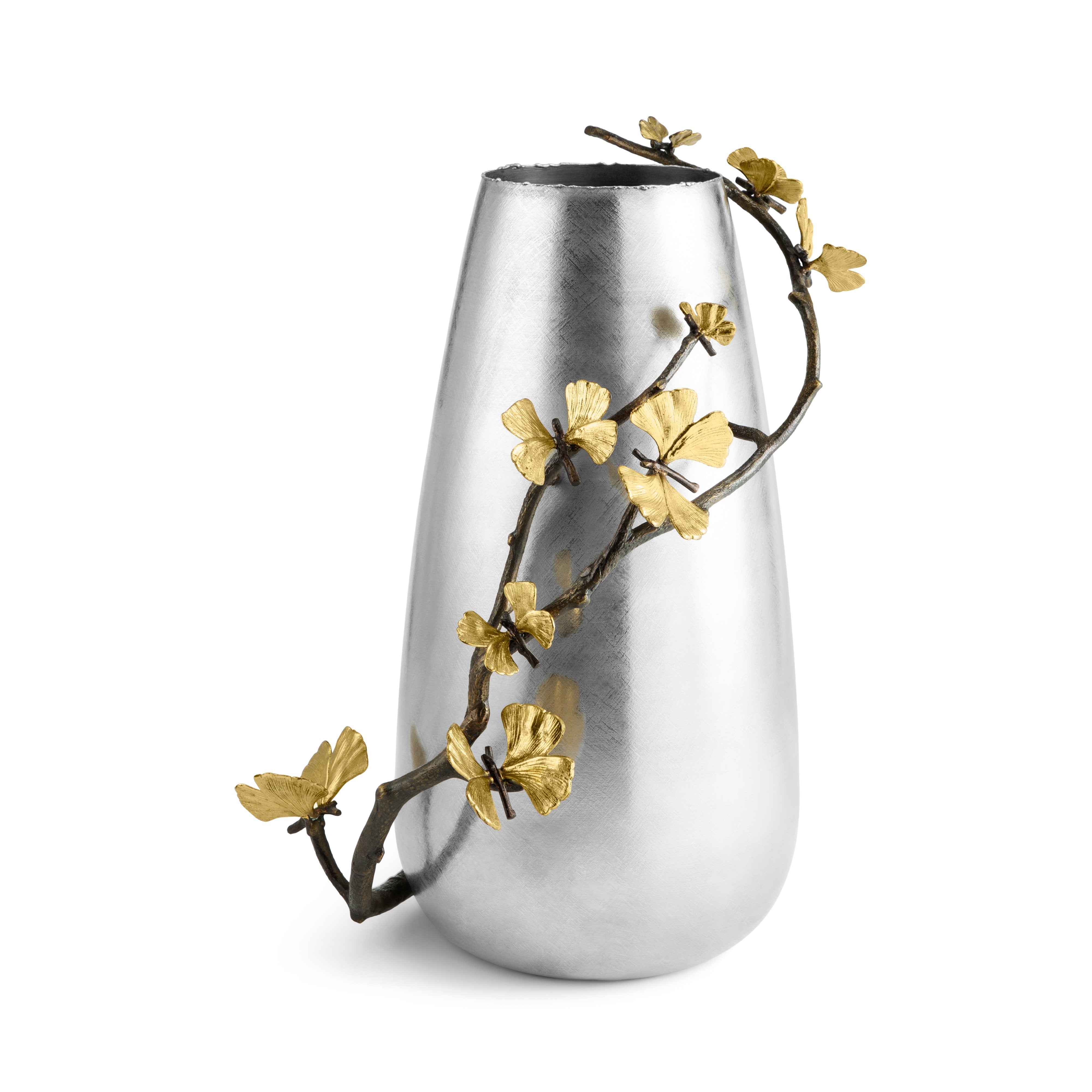 Elegant Butterfly Ginkgo Vase - Handmade Ceramic Flower Vase for Home Decor, Wedding Centerpiece & Gift Idea - Perfect for Living Room, Dining Table & Office Desk Decoration