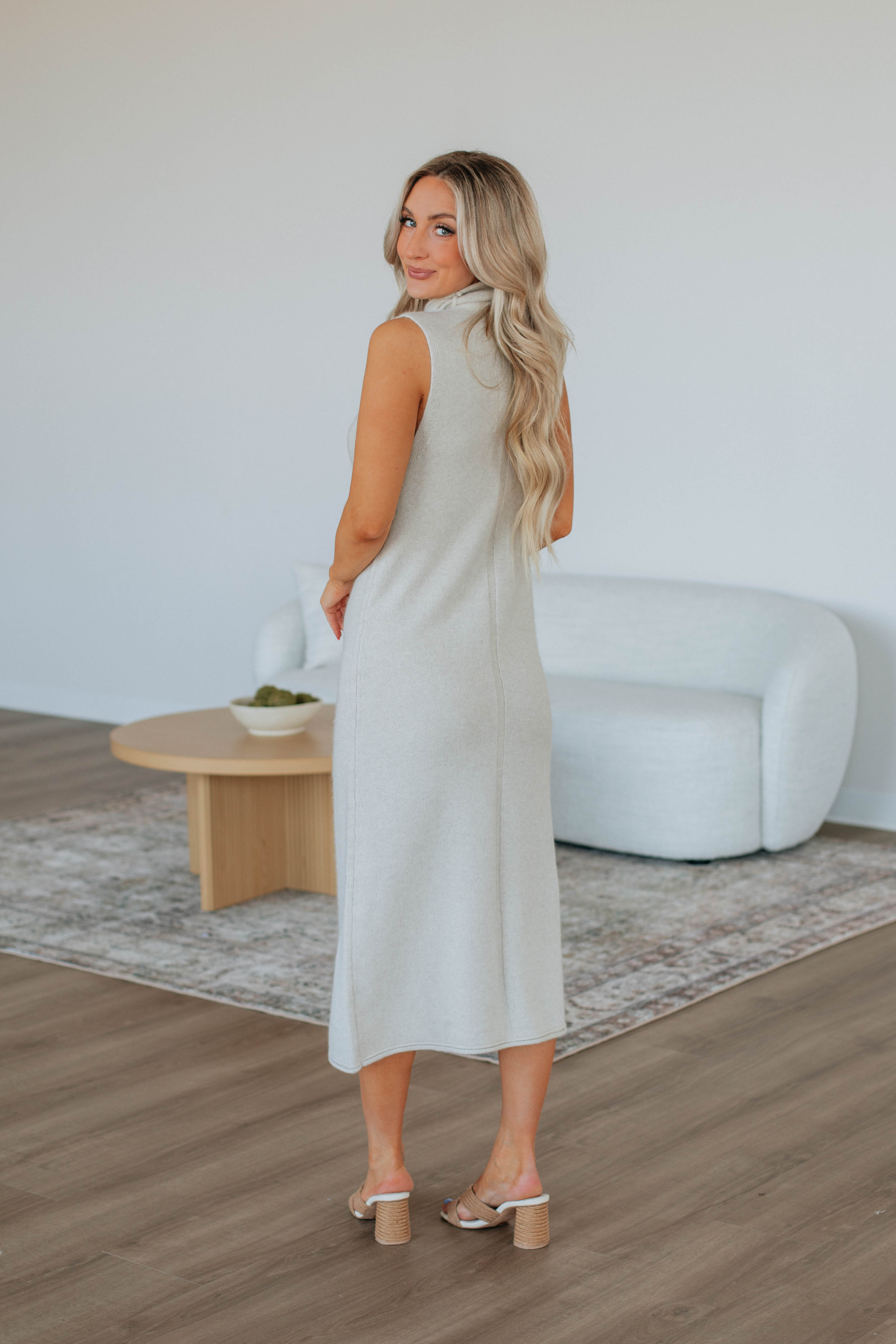 Roxanna Women's Natural Knit Sweater Dress - Cozy Fall & Winter Casual Outfit for Work, Dates & Holiday Parties