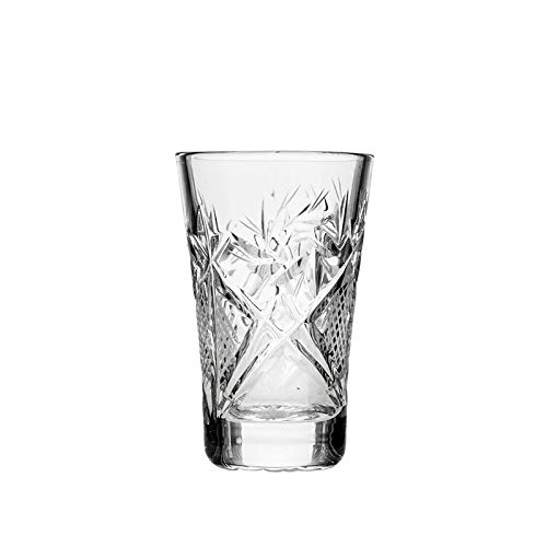 Premium 7-Piece Russian Crystal Vintage Vodka Set - 16-Oz Decanter Carafe with 6 Shot Glasses - Elegant Old-Fashioned Barware for Home Entertaining, Parties & Gift Giving