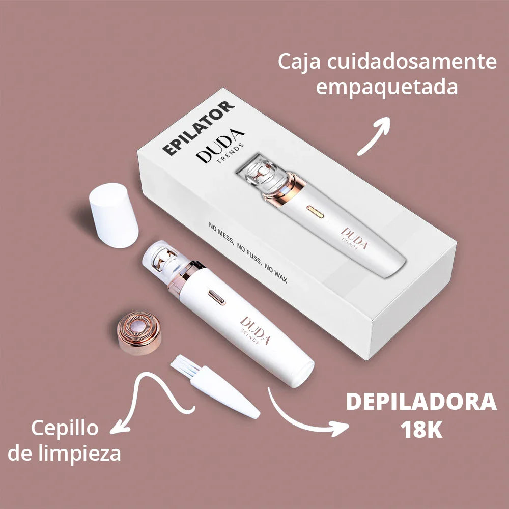 18K Gold Epilator for Women - Facial Hair Remover Pro - Painless Hair Removal for Eyebrows, Upper Lip & Chin - At-Home Beauty Device for Smooth Skin