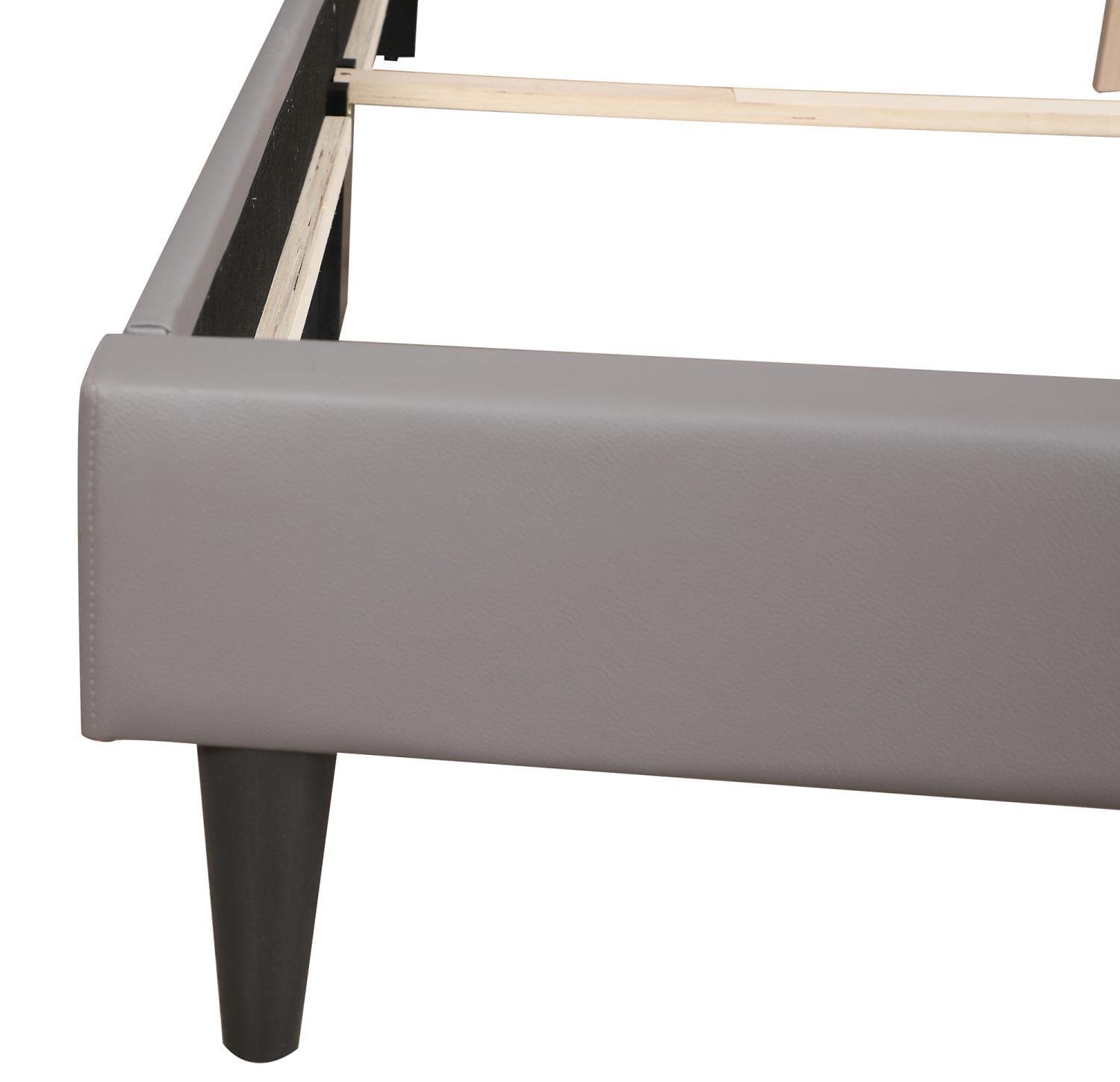 Deb Light Grey Tufted Queen Panel Bed with Upholstered Headboard - Modern Bedroom Furniture for Master Bedroom & Guest Room (Model PF-G1121-QB-UP)