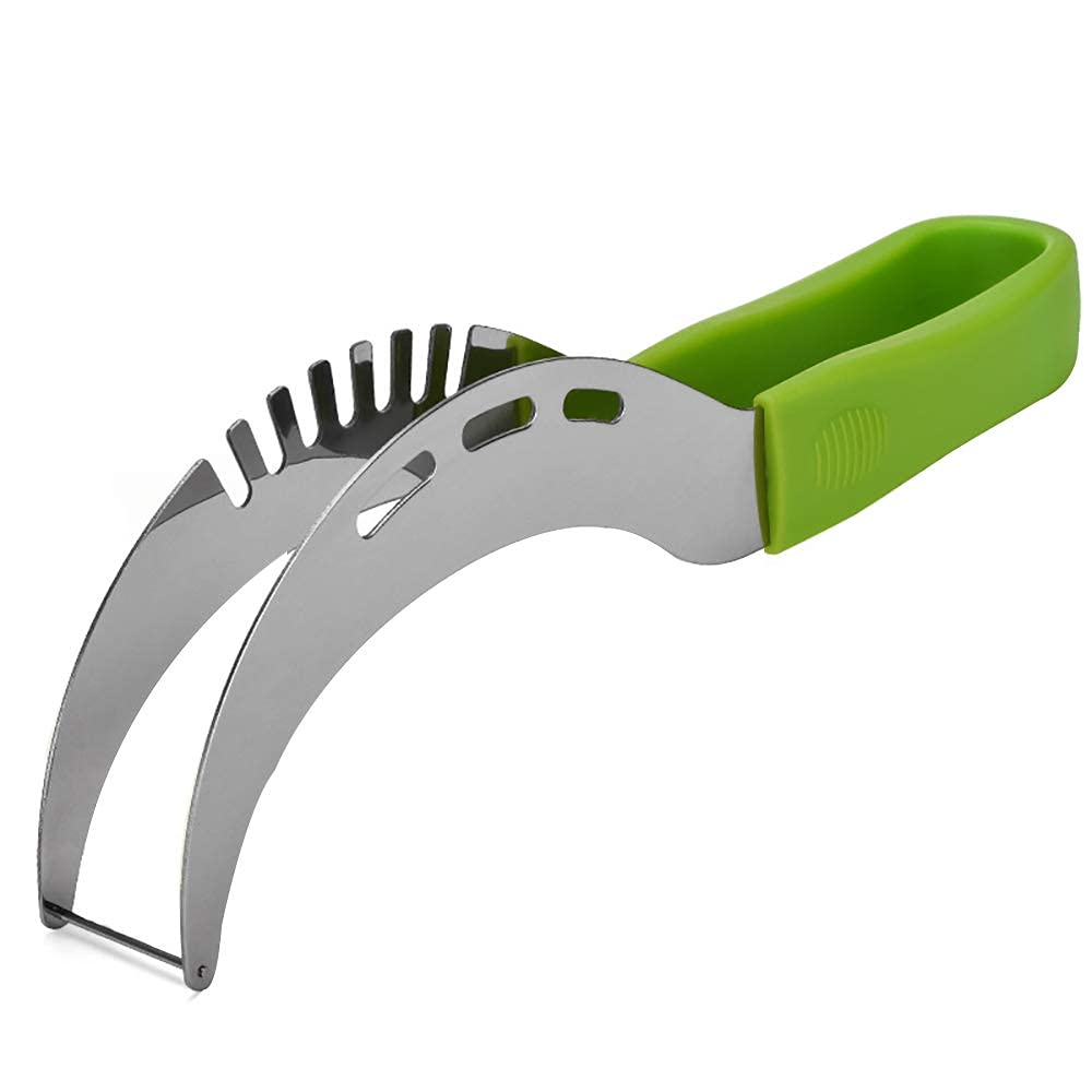 Premium Stainless Steel Watermelon Slicer & Fruit Cutter - Sharp Cantaloupe Knife for Kitchen, Cooking & Fruit Prep - Perfect for BBQs, Picnics & Summer Parties