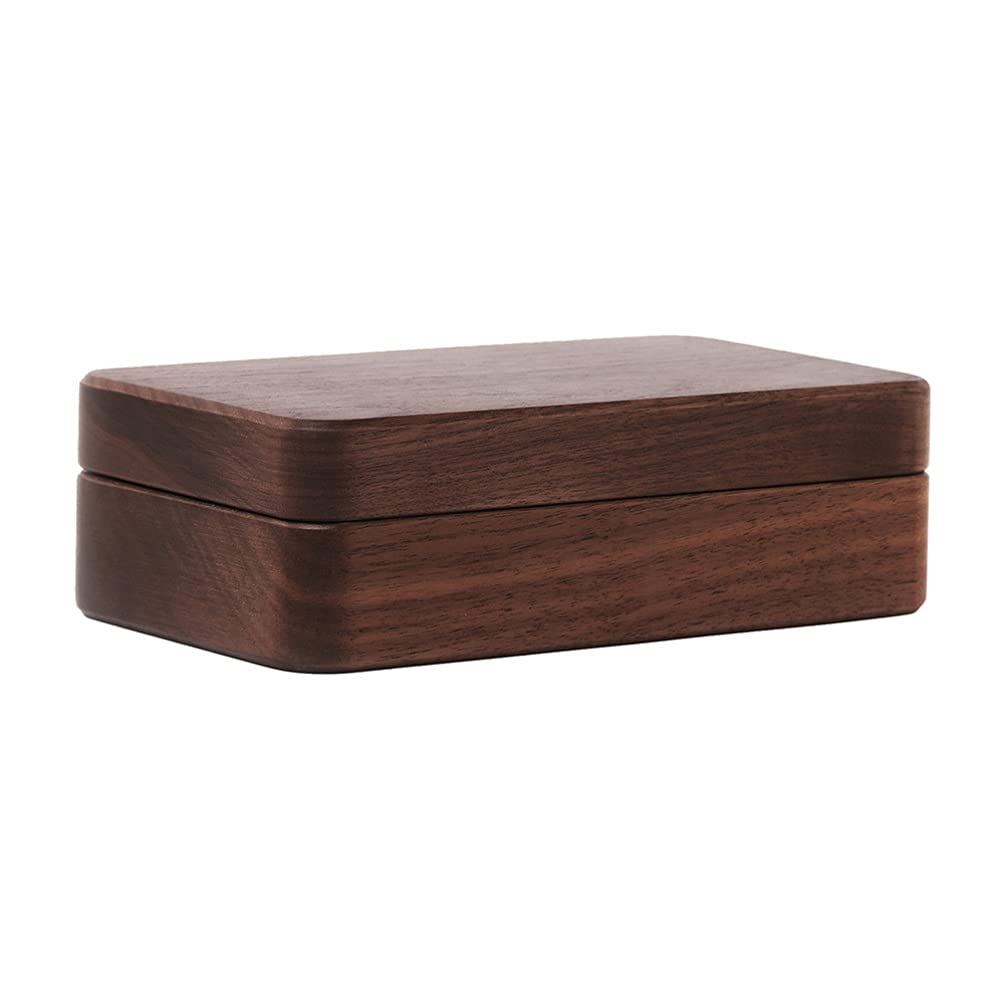1pc Vintage Walnut Jewelry Box - Elegant Storage Case for Rings, Bracelets & Jewelry - Portable Travel Jewelry Organizer for Women - Perfect for Gifts, Home Decor & Travel Accessories