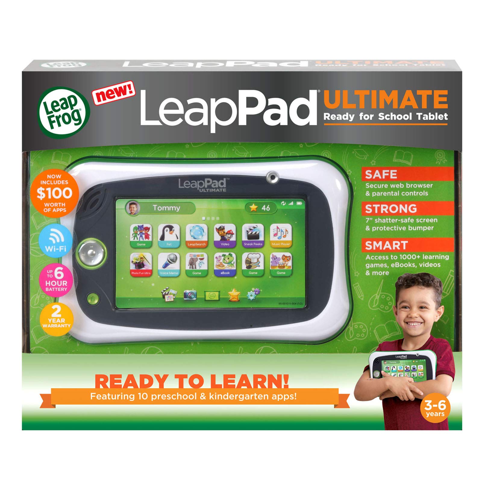 LeapFrog LeapPad Ultimate Kids Learning Tablet - Green | Educational Toy for Preschool & Kindergarten | STEM Learning, Reading & Math Games | Perfect for Home & Classroom Use