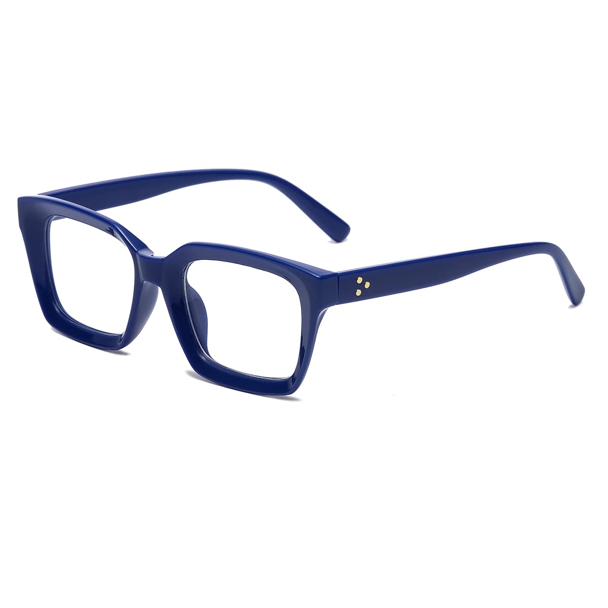 Blue Light Blocking Reading Glasses for Women & Men - Fashion Square Frame Eyeglasses with Magnifier (0.0-3.00) | Computer Glasses, Office Use, Screen Time Protection
