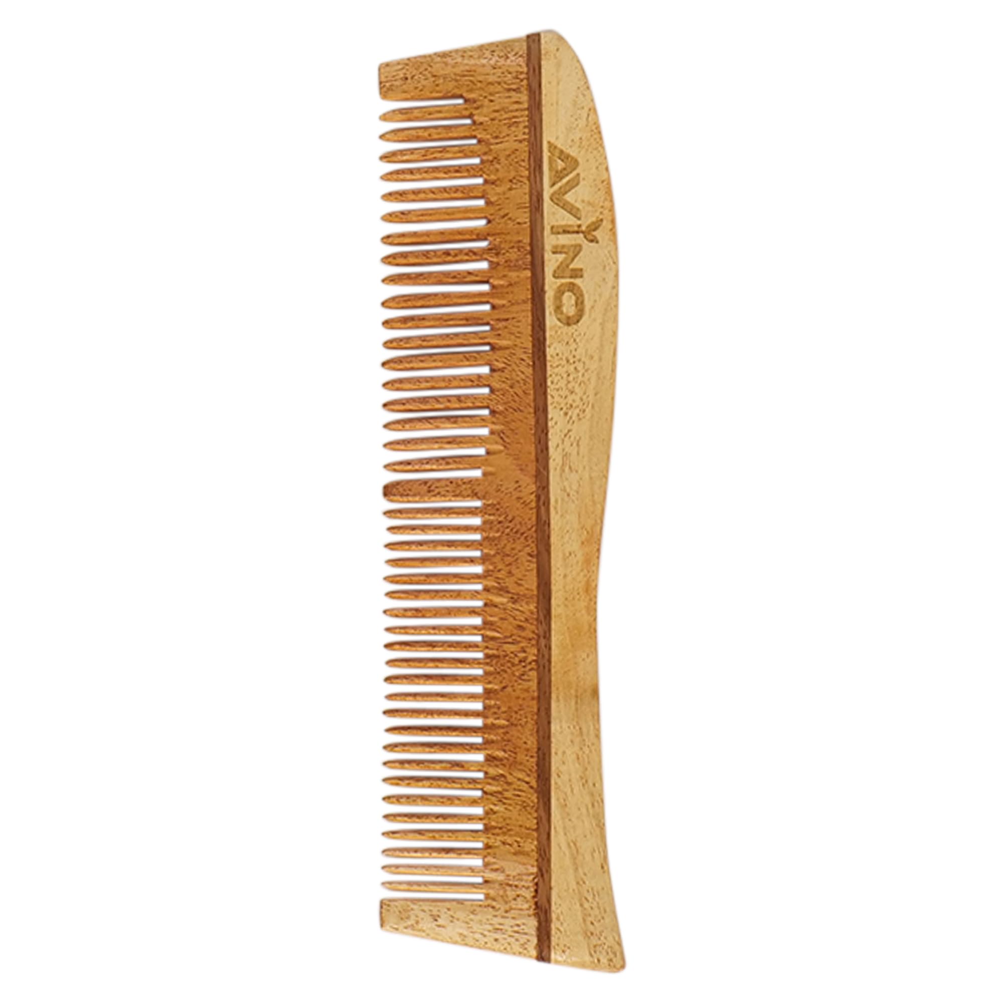 Avino Neem Wood Anti Hair Fall Comb for Women & Men - Natural Hair Growth Stimulator & Scalp Massager - Gentle Detangling Comb for Thin, Thick, Curly or Straight Hair - Perfect for Daily Hair Care Routine & Salon Use