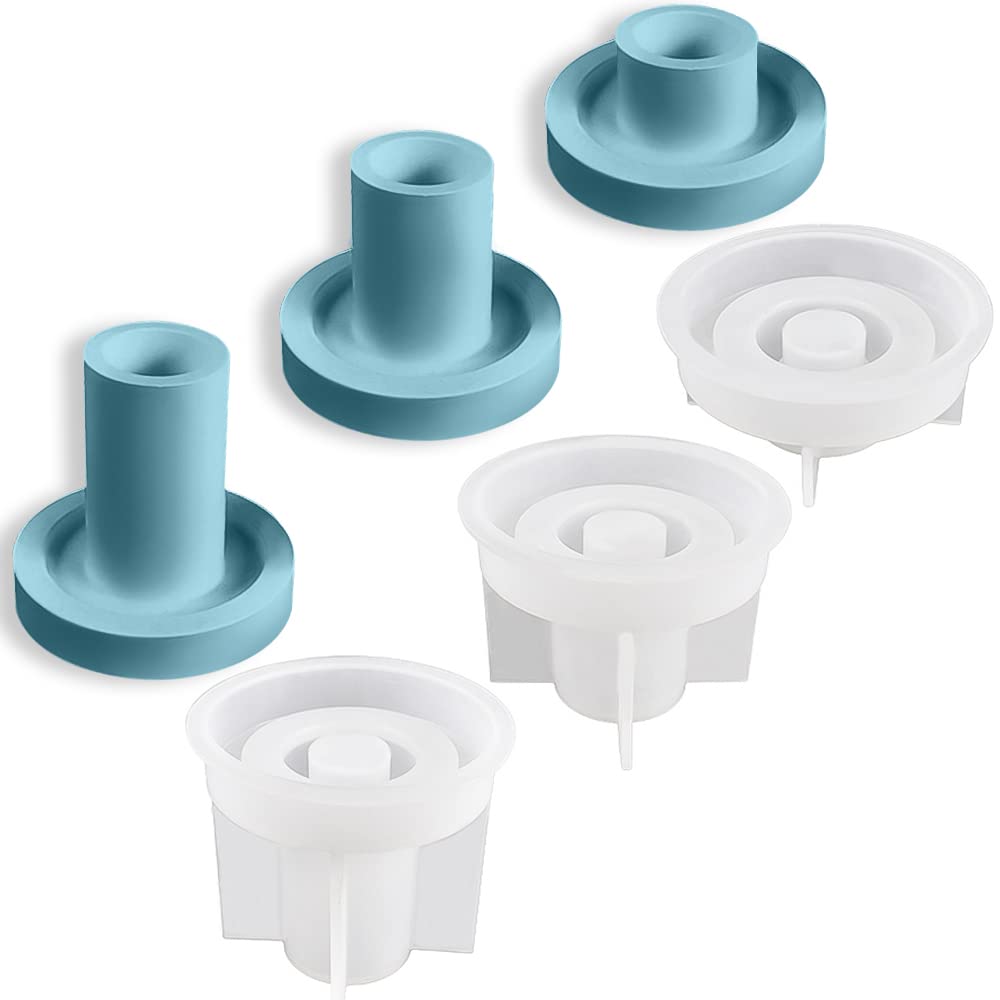 Premium Silicone Candle Holder Mold Set - 3pcs DIY Candle Making Molds for Epoxy Resin, Concrete & Craft Projects - Perfect for Home Decor, Wedding Centerpieces & Gift Making