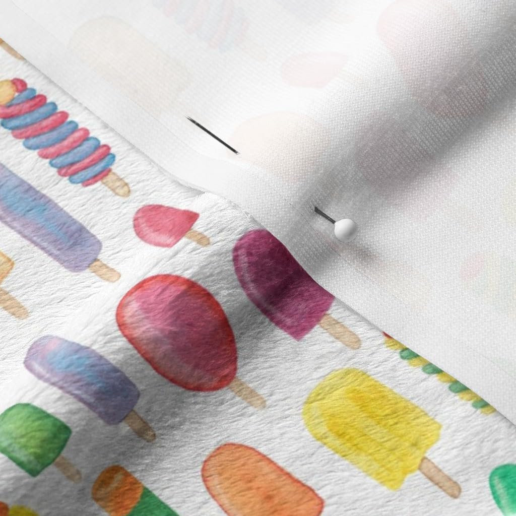 Premium Spoonflower Fabric - Ice Summer Cream Kids Print on Soft Minky Fabric by The Yard - Perfect for Sewing Baby Blankets, Quilt Backing & Plush Toys | DIY Nursery Decor & Cozy Home Projects