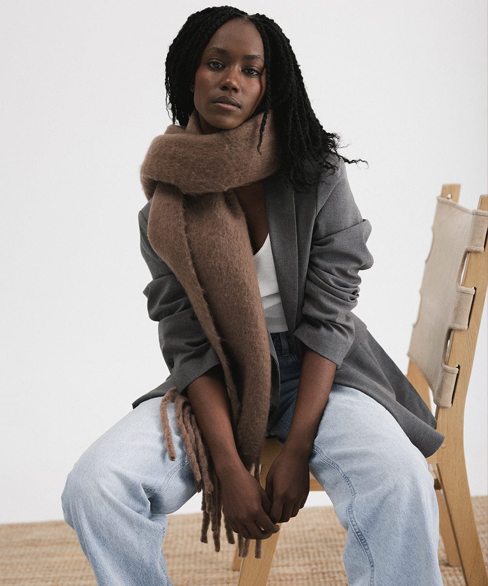 Soft & Chunky Mik Oversized Knit Scarf for Women - Winter Warm Fashion Accessory - Perfect for Cold Weather, Travel & Outdoor Activities