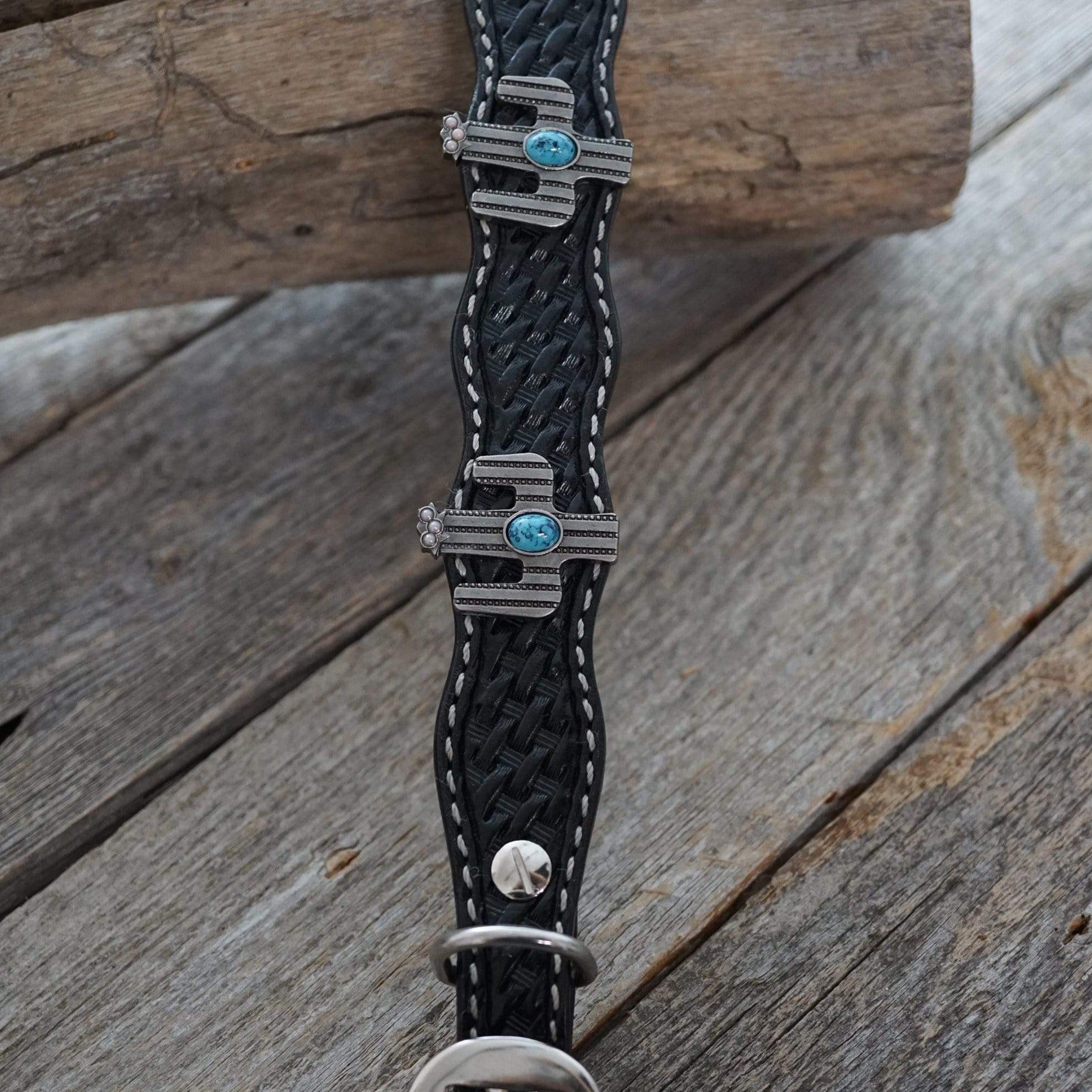 Premium Black Leather Dog Collar for Medium Dogs (12-22 inch) - Adjustable W178L - Durable & Stylish Pet Collar for Walking, Training & Everyday Use