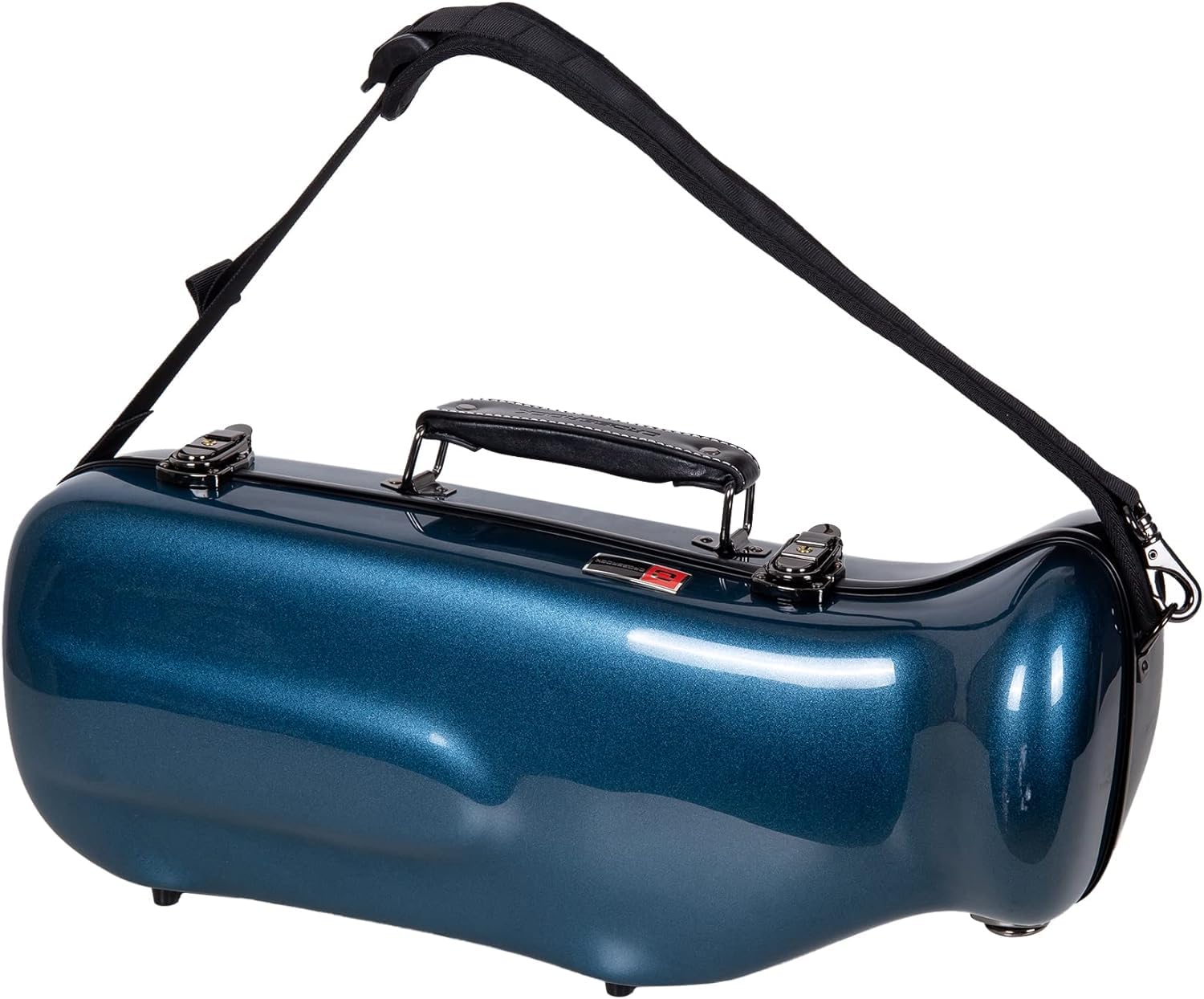 Premium Crossrock Fiberglass Trumpet Case - Durable Hardshell with Adjustable Backpack Straps (Blue) - Perfect for School, Marching Band & Travel Protection