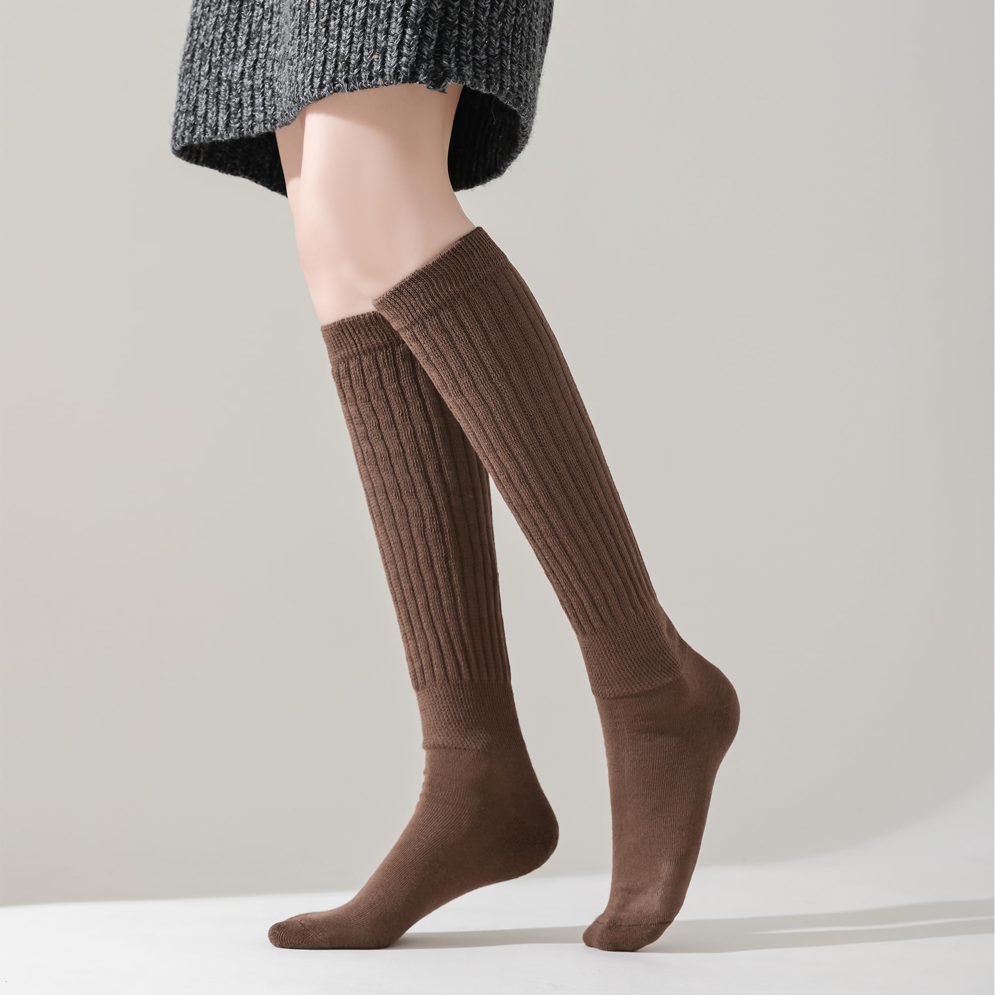 JORMATT Women's Slouch Socks - Thick Boot Socks, Soft Extra Long Knee High Scrunch Socks (Size 5-10) - Perfect for Winter Boots, Casual Outfits & Cozy Home Wear