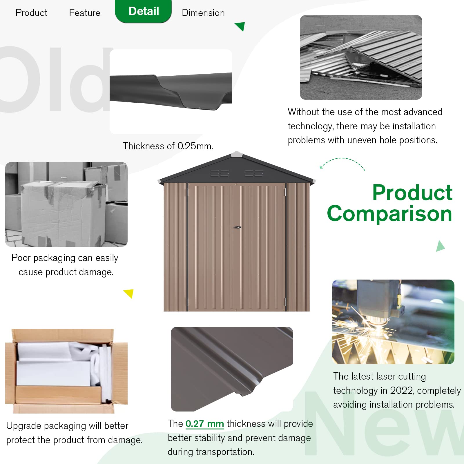 U-MAX 6x4 Galvanized Metal Storage Shed - Outdoor Utility Shed Kit for Backyard, Garden, Patio & Lawn | Weather-Resistant Small Outdoor Storage Solution for Tools, Equipment & Seasonal Items