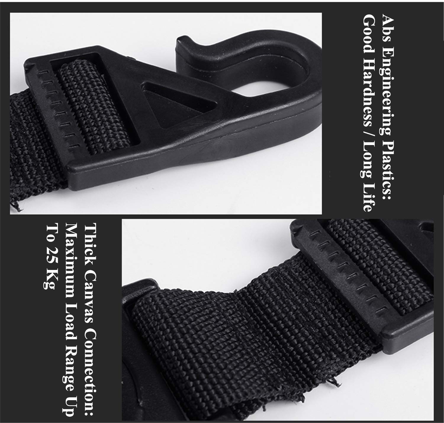 YOCTM Car Hooks Back Seat Headrest Hanger - 2 Pack Black Interior Accessories for Jeep Wrangler JL TJ JK JLU (2007-2024 Models) | Perfect for Sports, Sahara, Freedom & Rubicon | Organize Groceries, Purses & Shopping Bags