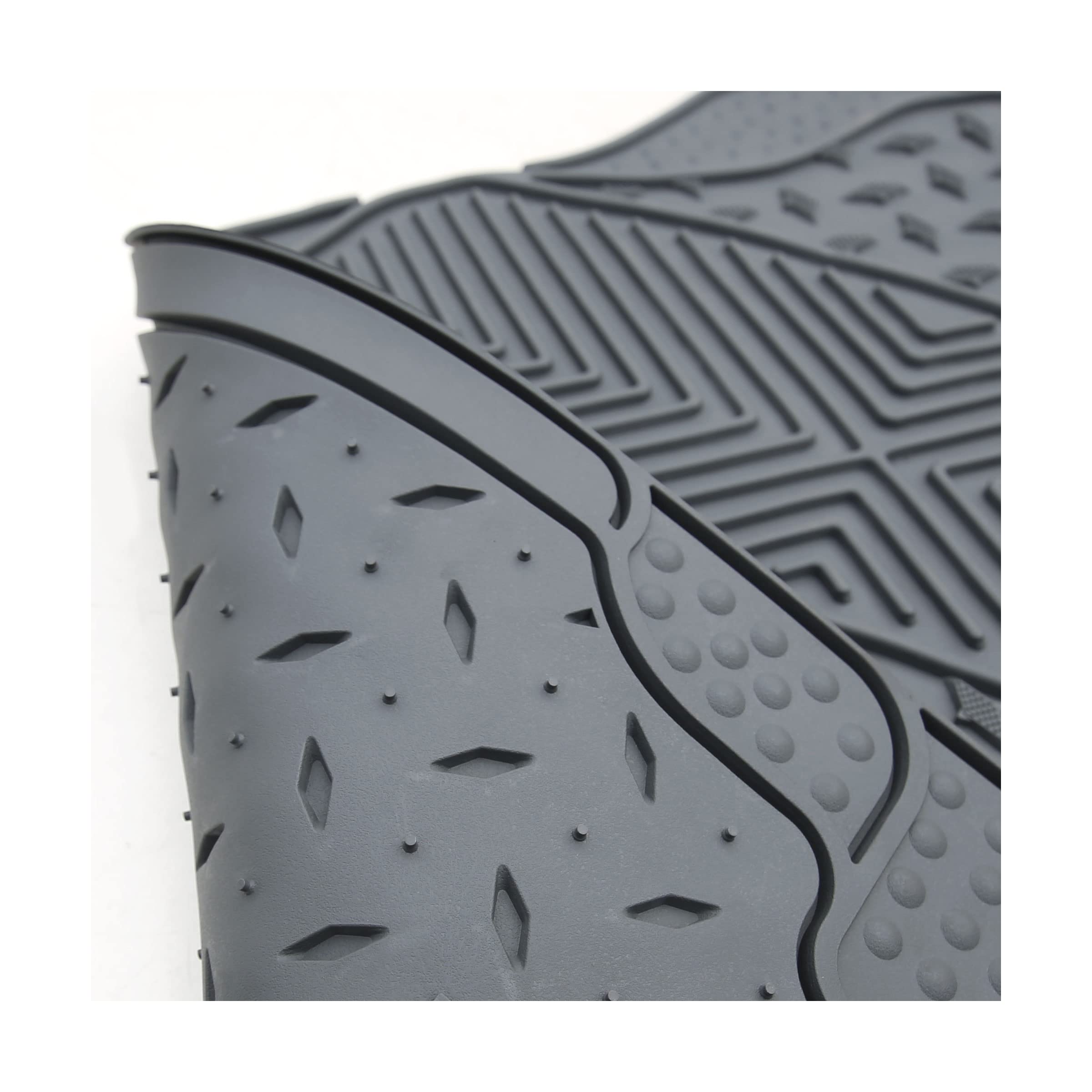 Heavy Duty All Weather Rubber Floor Mats for Cars, Trucks & SUVs - 3-Piece Set, Semi-Custom Fit, Gray (FM-LY8012) | Durable Protection Against Mud, Snow & Spills - Perfect for Daily Commute, Off-Road Adventures & Family Road Trips