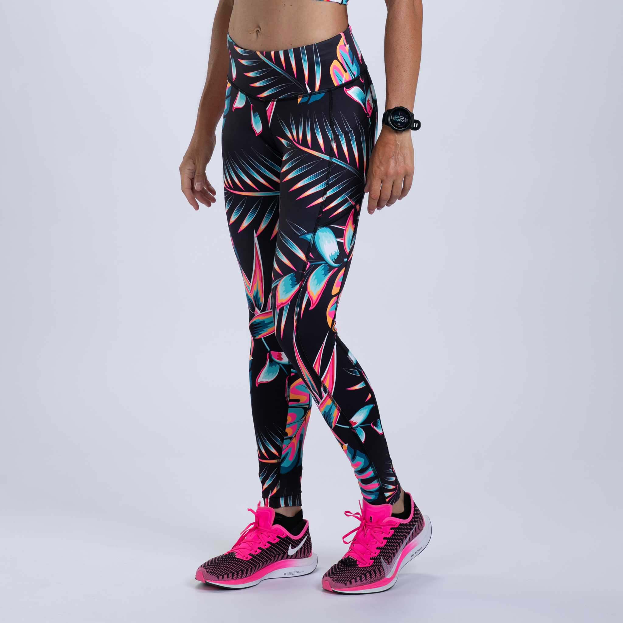 Women's Limited Edition Run Pulse Tight - High-Performance Workout Leggings with Koa Tropical Print | Perfect for Running, Yoga & Gym Training