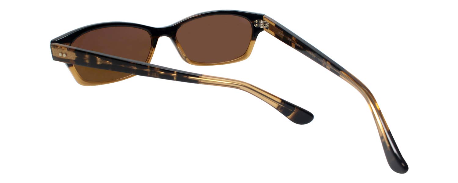 Lacerta Polarized Sunglasses for Men & Women - Striped Tortoise Fade Frame with Gold Mirrored Lenses - UV Protection for Driving, Fishing & Outdoor Activities