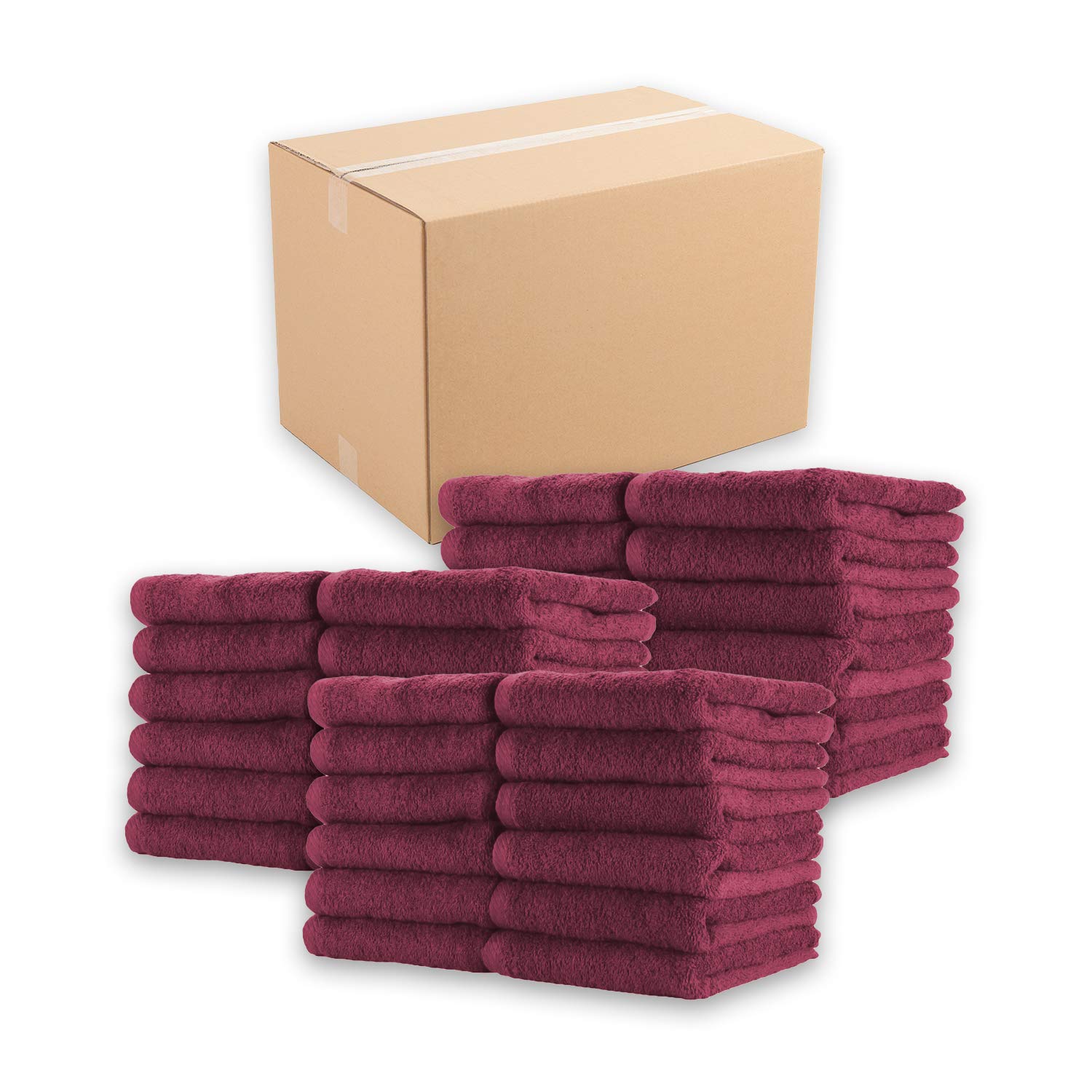 Arkwright Bleach Proof Salon Towels Bulk - 180 Count | 100% Cotton, Highly Absorbent & Quick Dry Spa Face Towels (16x27 Inches, Burgundy) for Hair Stylists, Barbers, Pedicures & Estheticians | Perfect for Salons, Spas & Professional Beauty Services
