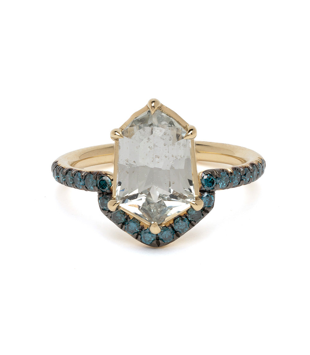 Hexagon Sapphire Ring in Aura Mint Green - Elegant Jewelry for Women, Perfect for Weddings, Anniversaries & Special Occasions