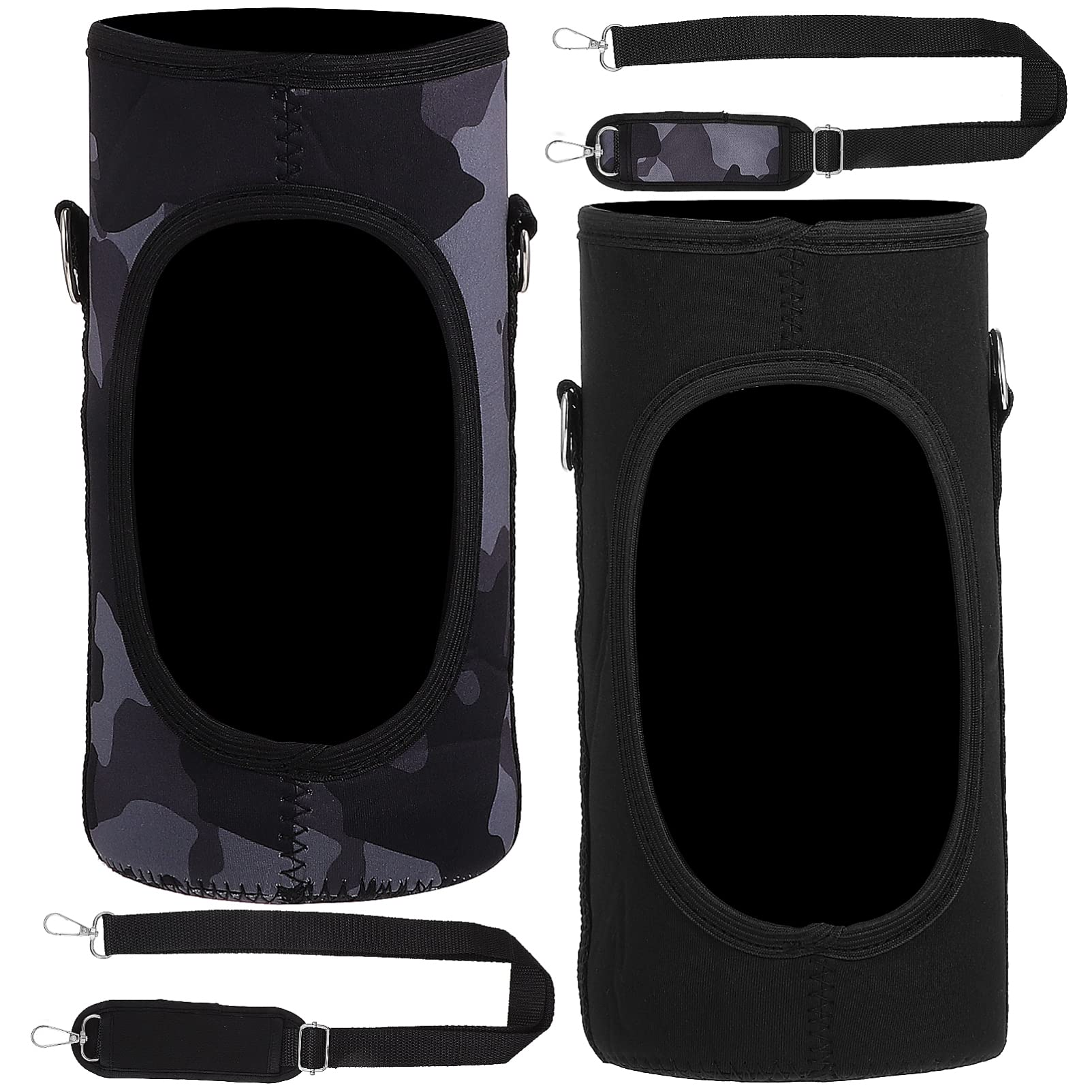 2PCS Insulated Water Bottle Carrier Bag with Adjustable Shoulder Strap & Phone Pocket - Leakproof Bottle Holder for Hiking, Camping, Beach, Gym & Outdoor Activities - Perfect for Men & Women Travel Accessories