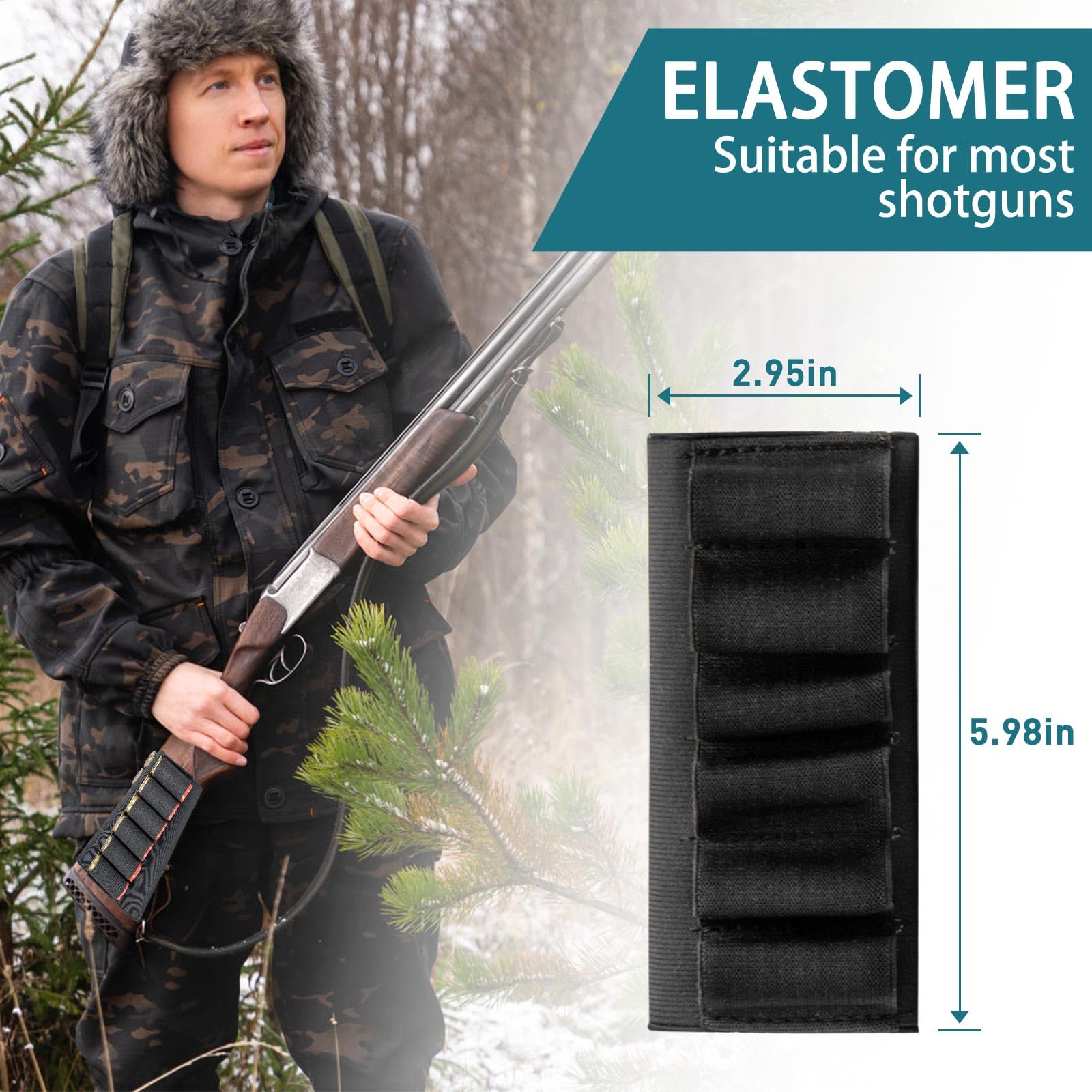 Tactical Shotgun Shell Holder - 8 Round Buttstock Ammo Carrier for 12/20 Gauge Shotguns | Hunting, Shooting Range & Outdoor Sports Accessory