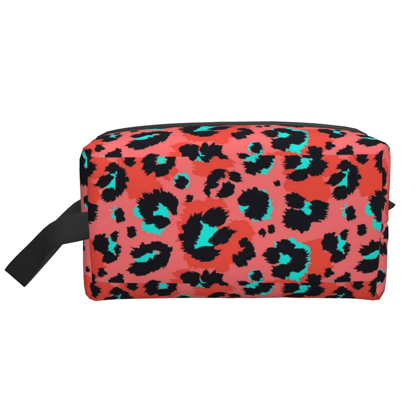Pink Leopard Makeup Bag - Large Waterproof Cosmetic Organizer for Women | Travel & Toiletry Essentials