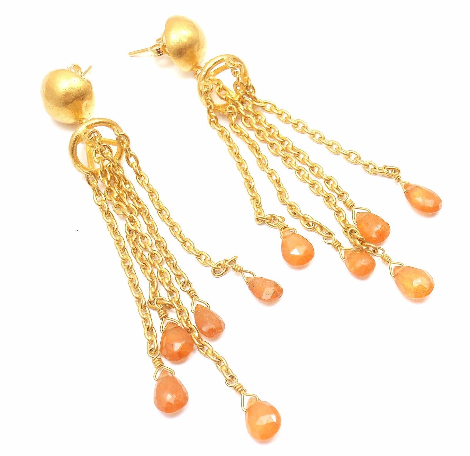 Authentic Yossi Harari 24k Yellow Gold Citrine Gemstone Drop Earrings for Women | Elegant Dangle Earrings for Parties, Weddings & Special Occasions