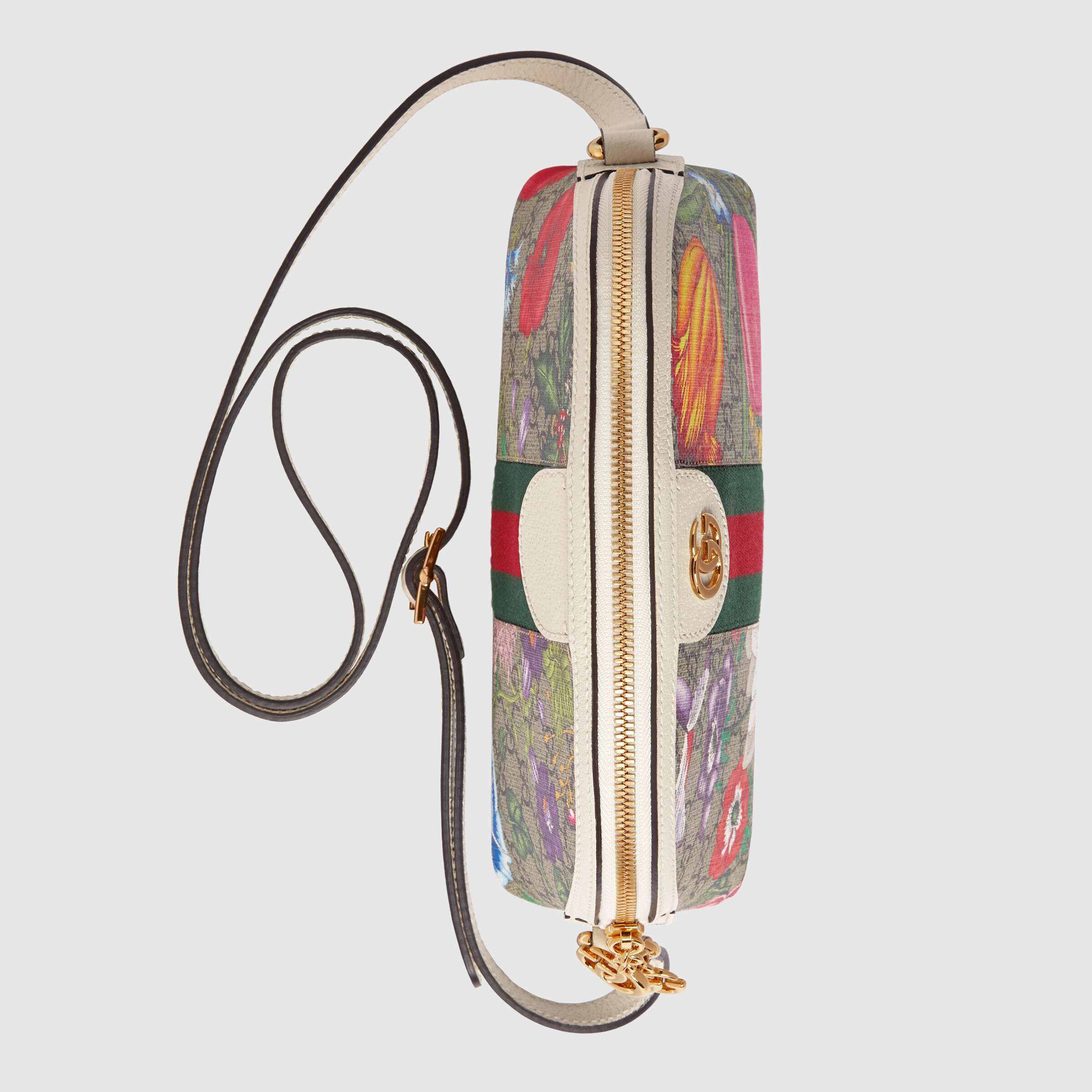 Gucci Ophidia GG Flora Small Shoulder Bag in GG Supreme White - Perfect for Women's Daily Use, Work, and Evening Out