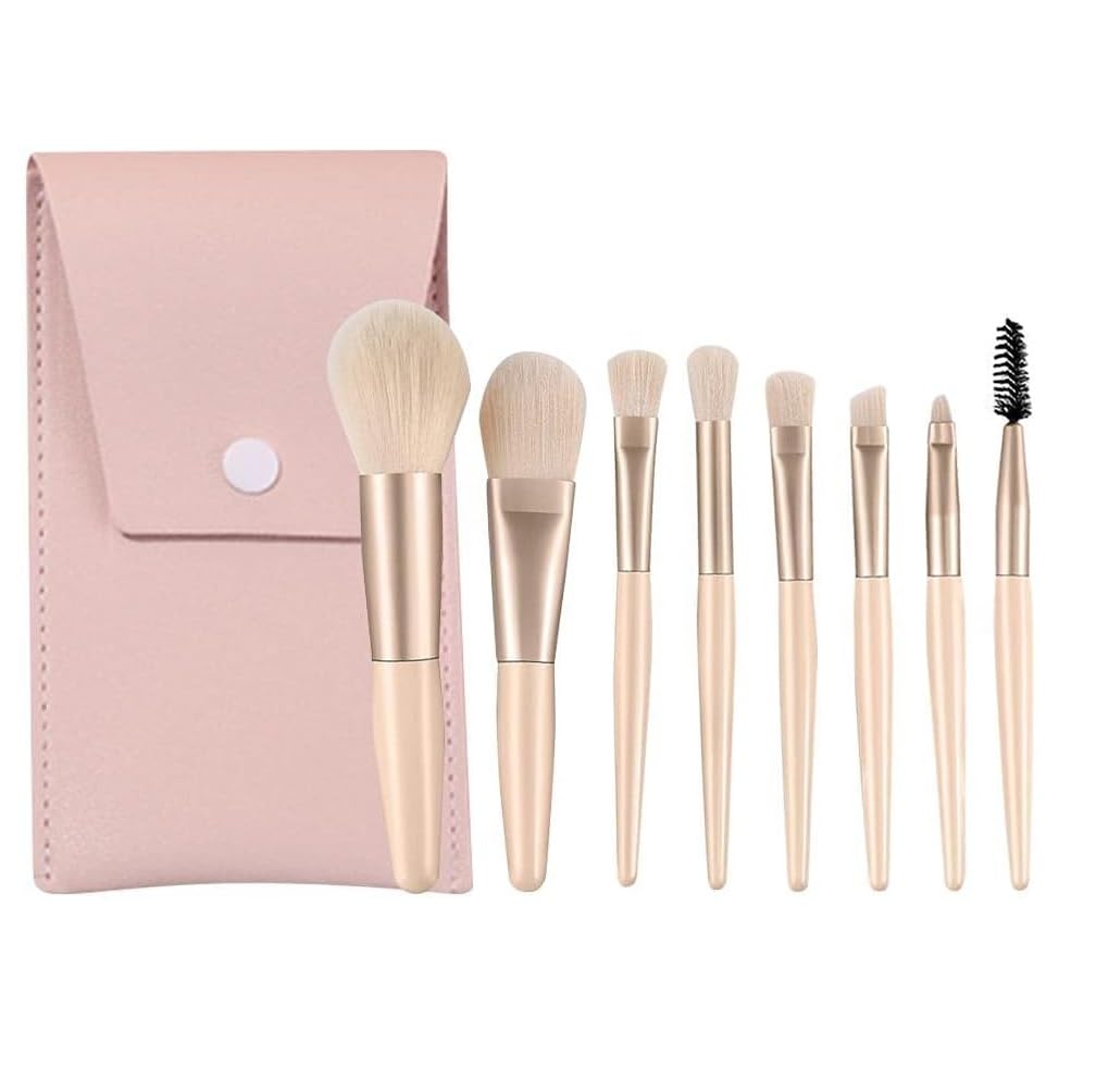 Professional 8-Piece Makeup Brush Set for Foundation, Blush, Eyeshadow, Eyeliner & Brows | Soft Synthetic Hair Cosmetic Brushes | Perfect for Travel & Everyday Makeup Application