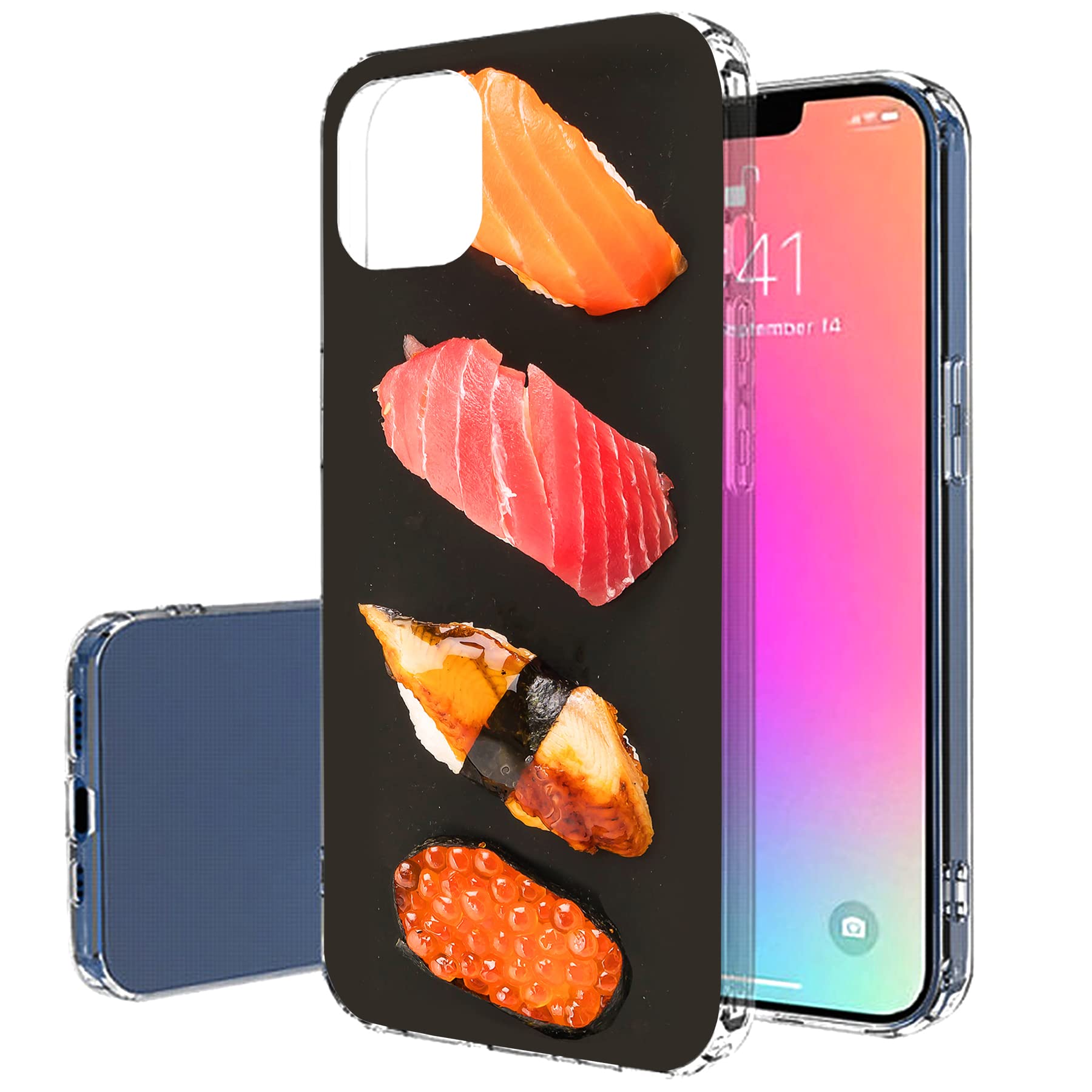 TalkingCase Slim Thin Gel TPU Cover for Apple iPhone 13 Pro Max - Lightweight Flexible Soft Anti-Scratch Phone Case with Sushi Print (Made in USA) - Perfect for Everyday Use, Office, Travel & Gift Giving