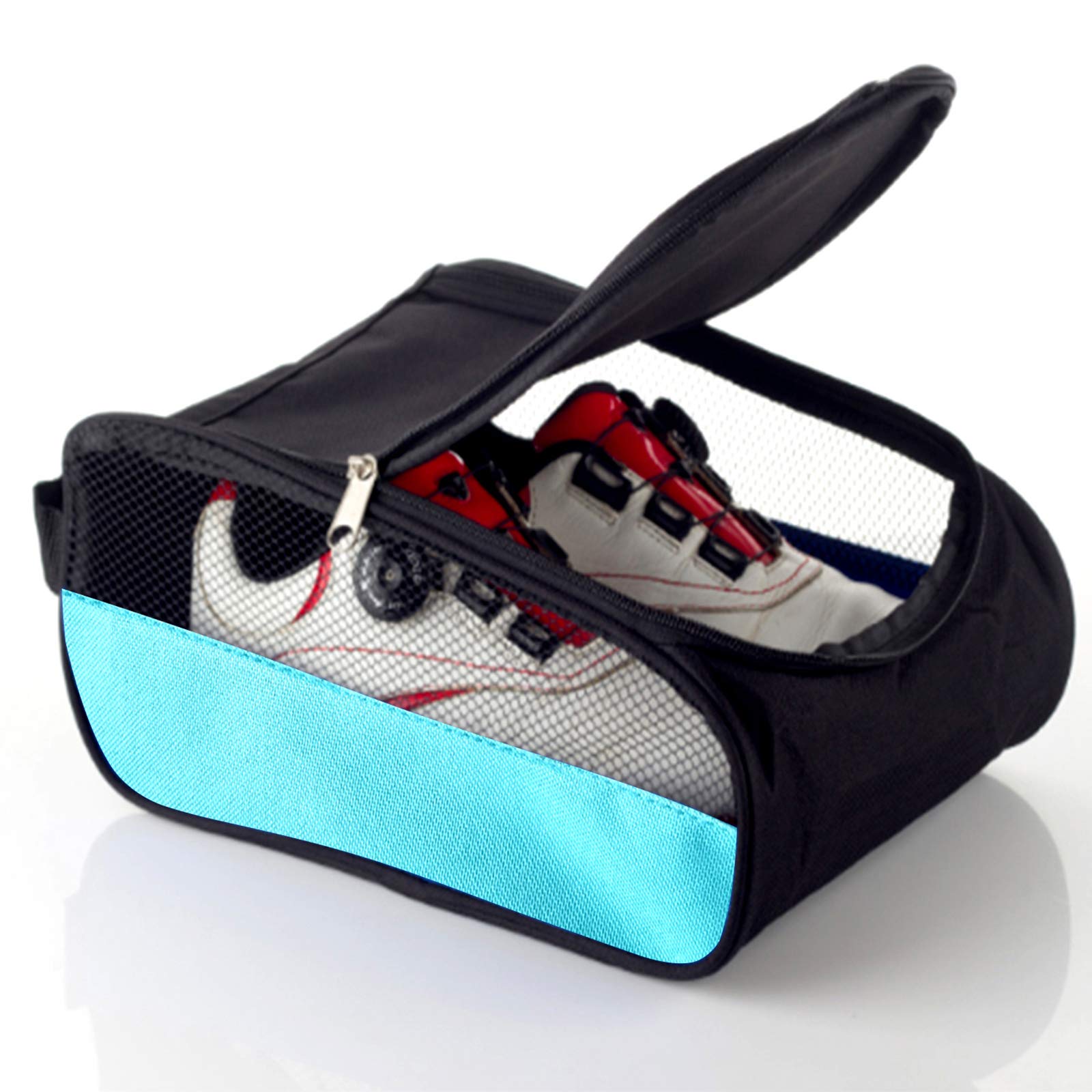 **Waterproof Golf Shoe Bag for Men & Women - Zippered Travel Sports Shoe Organizer (Sky Blue) - Perfect for Golf Courses, Gym Locker & Airplane Travel**