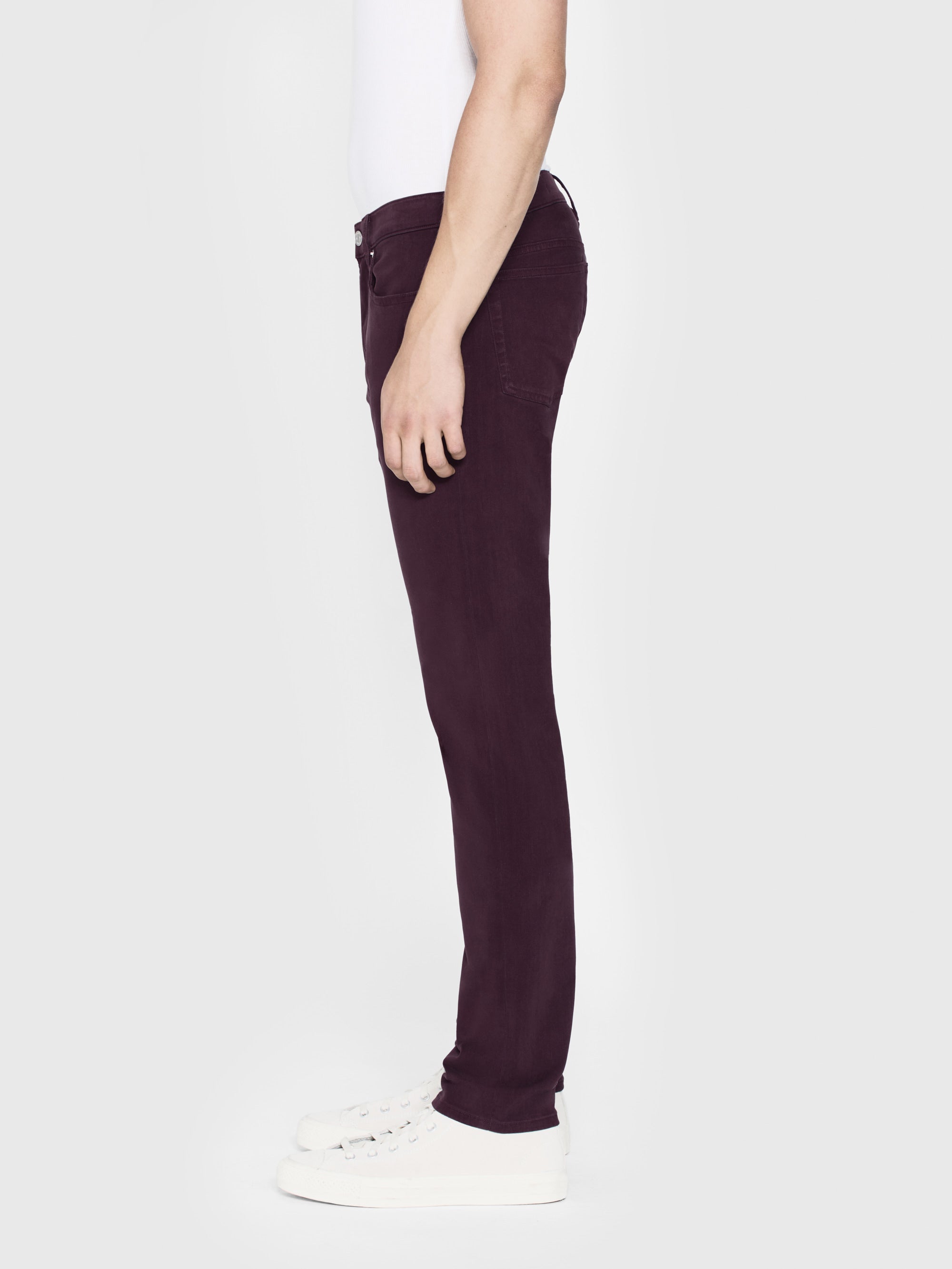 L'Homme Slim Brushed Twill Wine Red Men's Dress Pants - Perfect for Business Casual, Office Wear & Formal Occasions