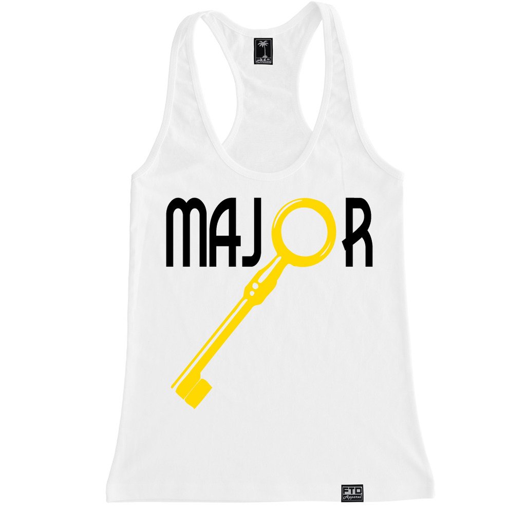 FTD Apparel Women's Major Key Racerback Tank Top - Workout & Yoga Activewear - Breathable & Comfortable for Gym, Running, Fitness