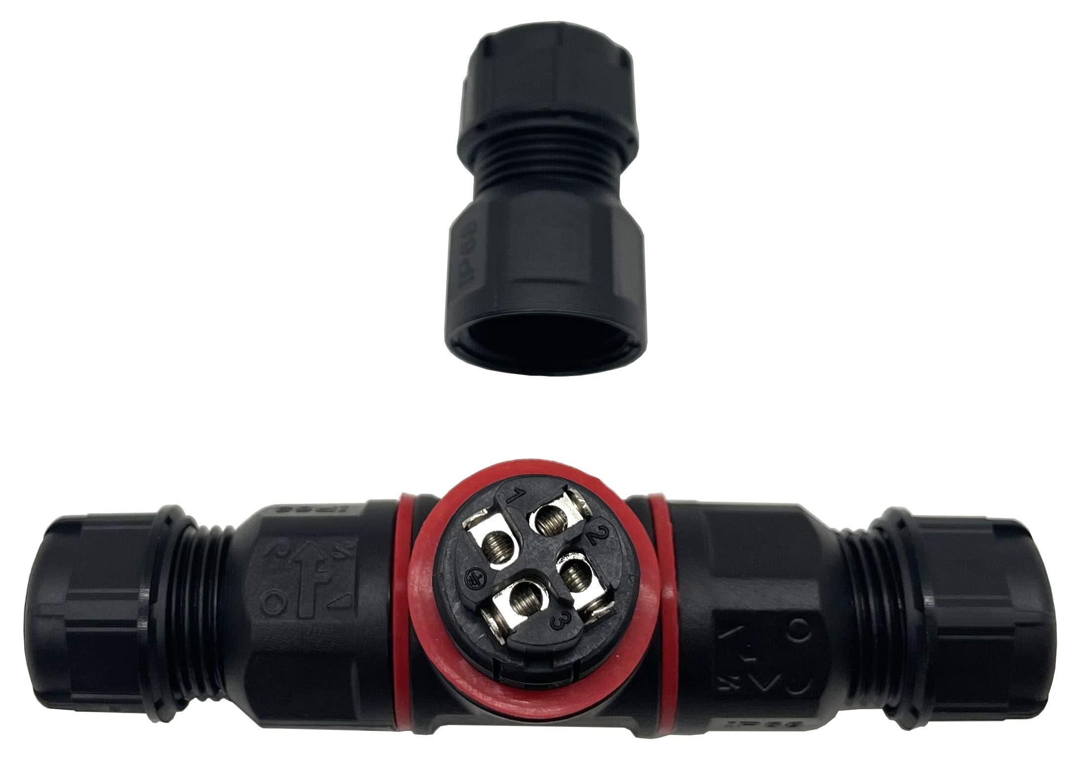 3 Way IP68 Waterproof Electrical Junction Box Connector - 4 Pin Outdoor Cable Connector for Ø5mm-10mm Cables | Weatherproof Electrical Enclosure for Outdoor Lighting, Garden & Marine Applications